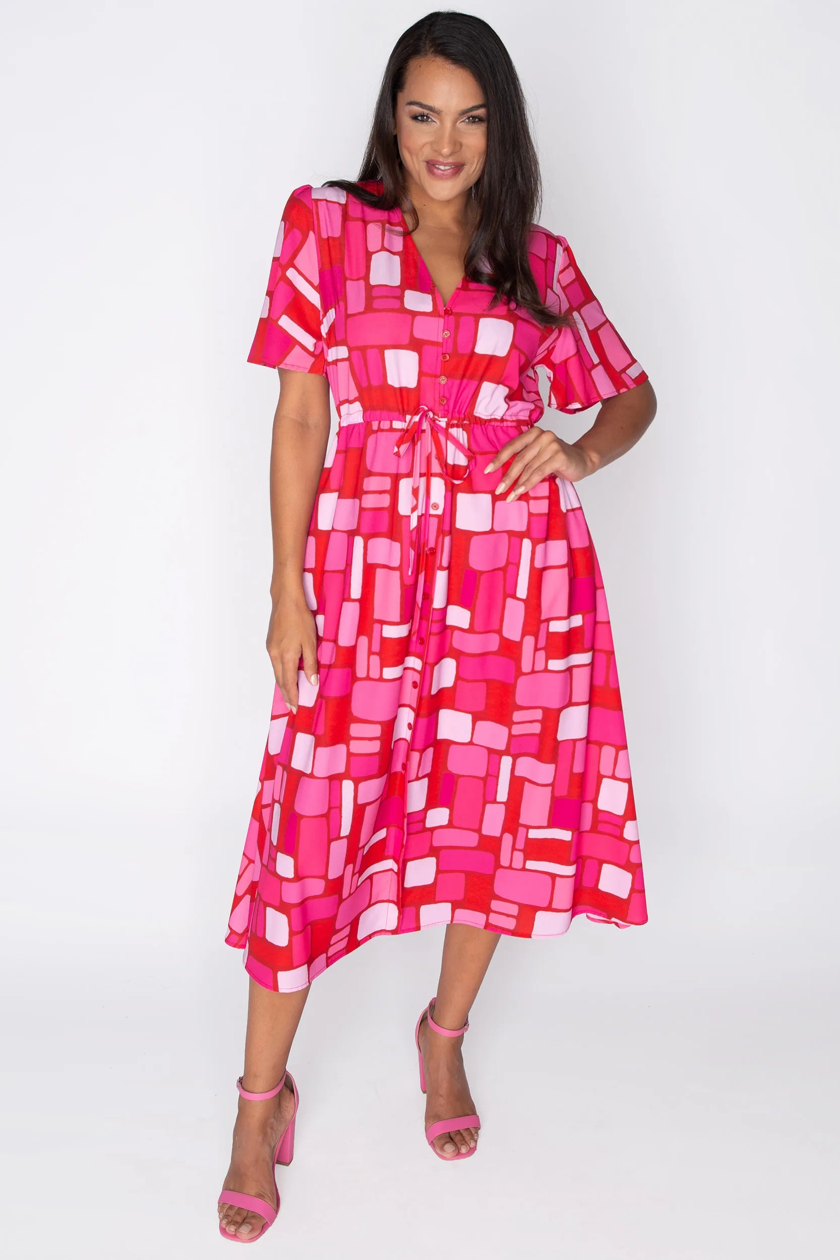 Marley Pink Kendall Lane Dress – Pink Kendall Lane midi dress