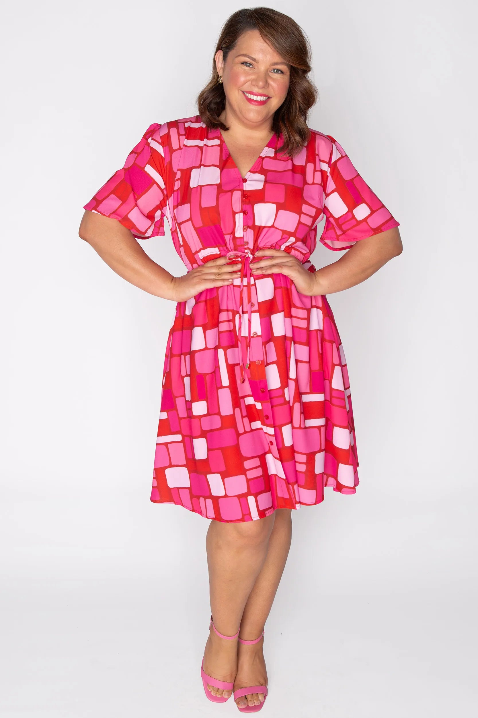 Siena Pink Kendall Lane Dress – Pink Kendall Lane knee length dress