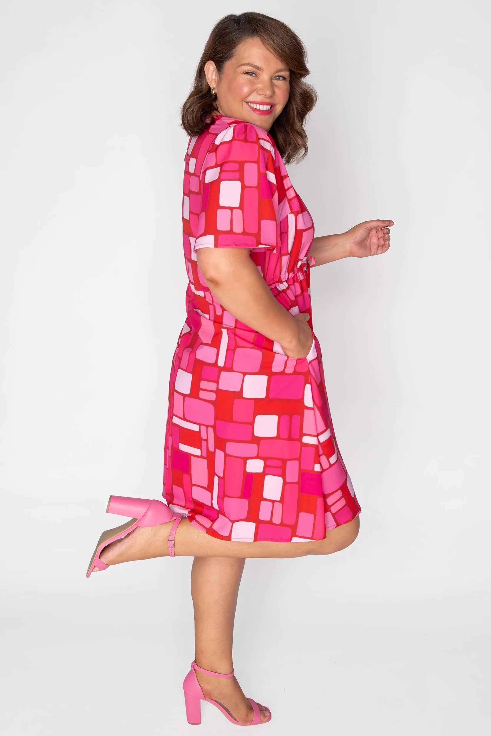 Siena Pink Kendall Lane Dress – Pink Kendall Lane knee length dress