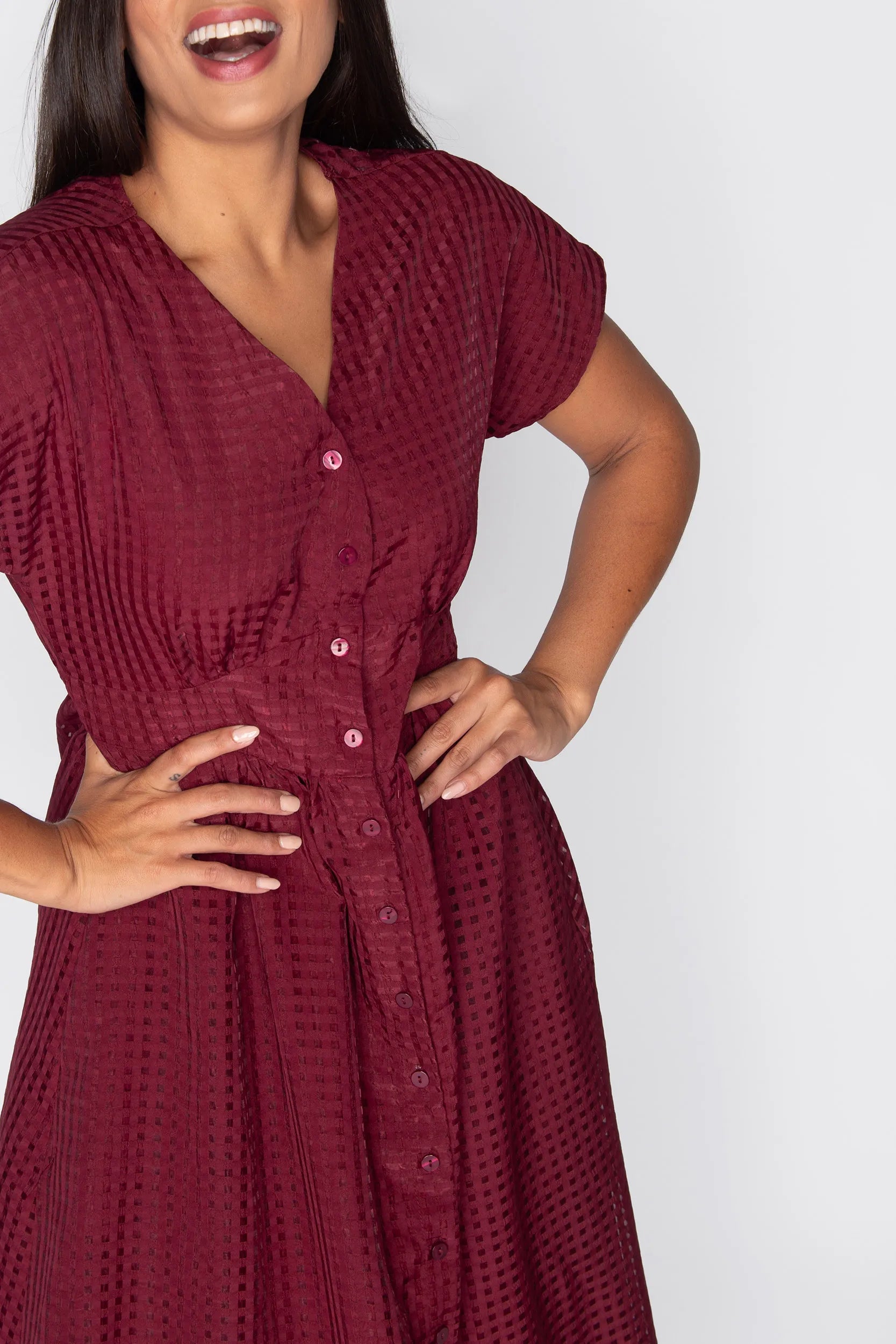 Ryder Burgundy Dress – Burgundy midi dress