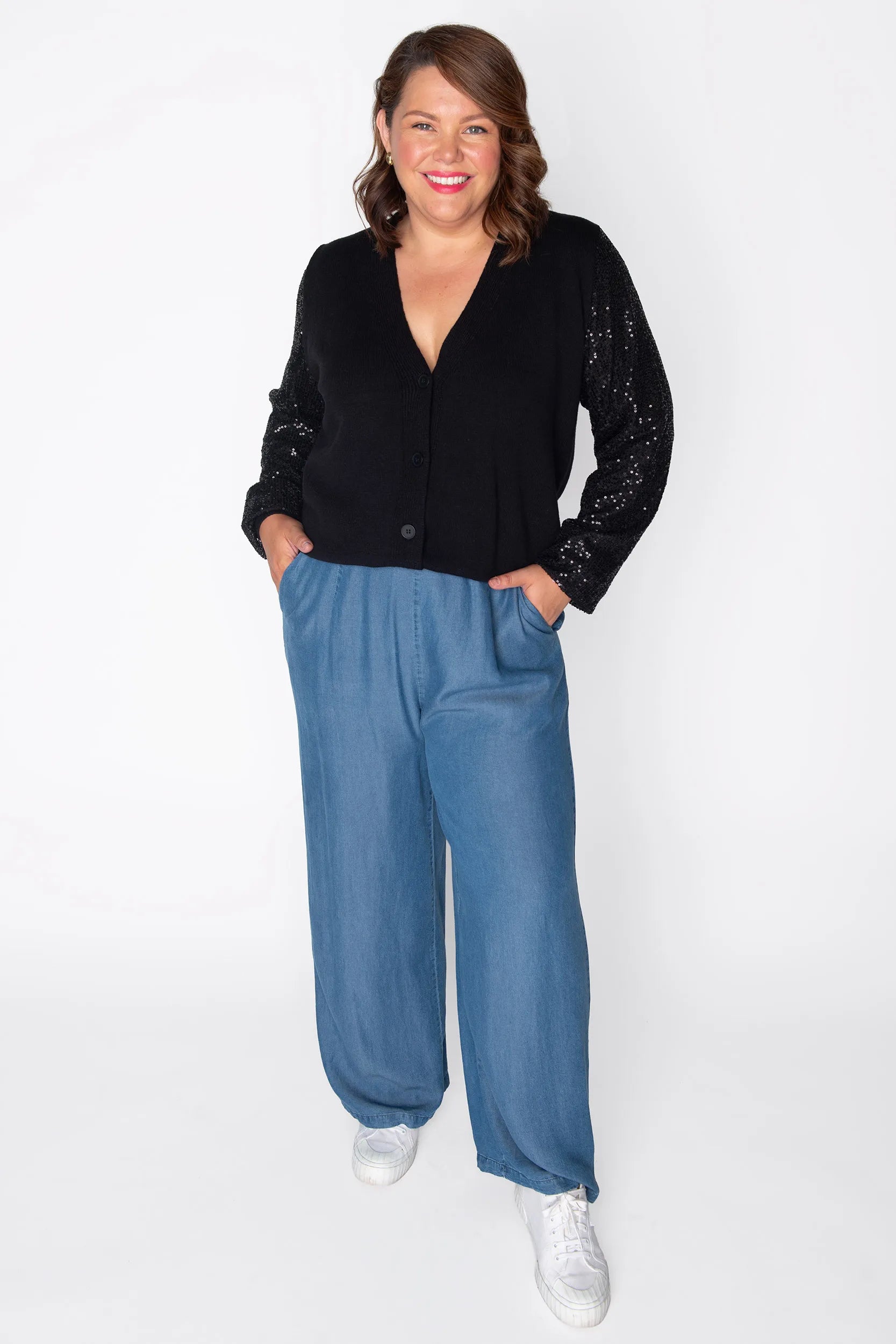 Sloane Black Cardi – Black knit jumper