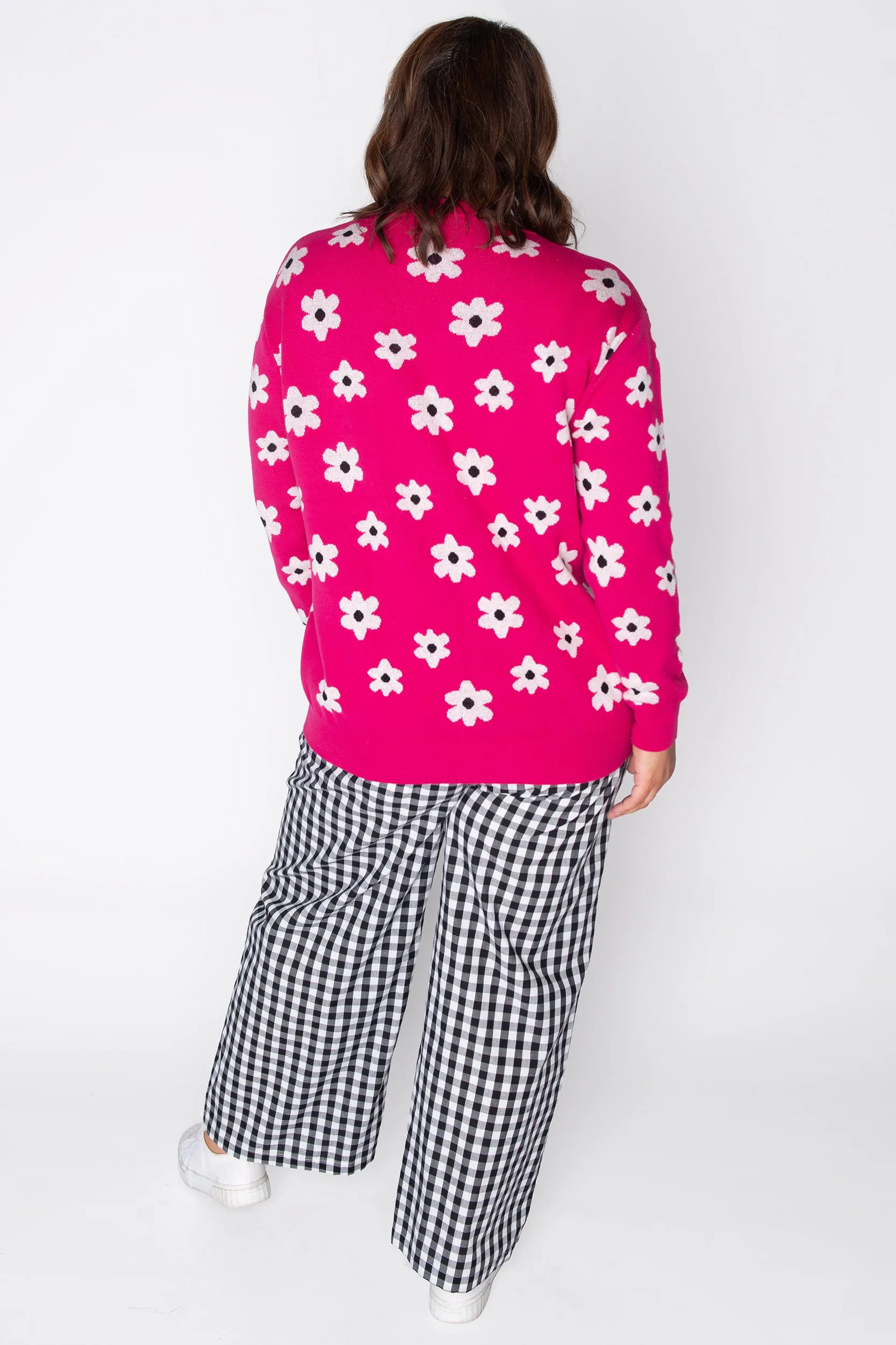 Tegan Pink Flower Knit – Pink Flower knit jumper