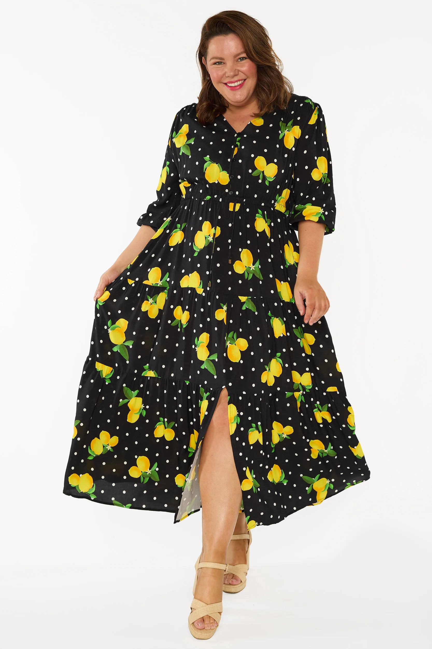 Adeline Lemon Spot Dress