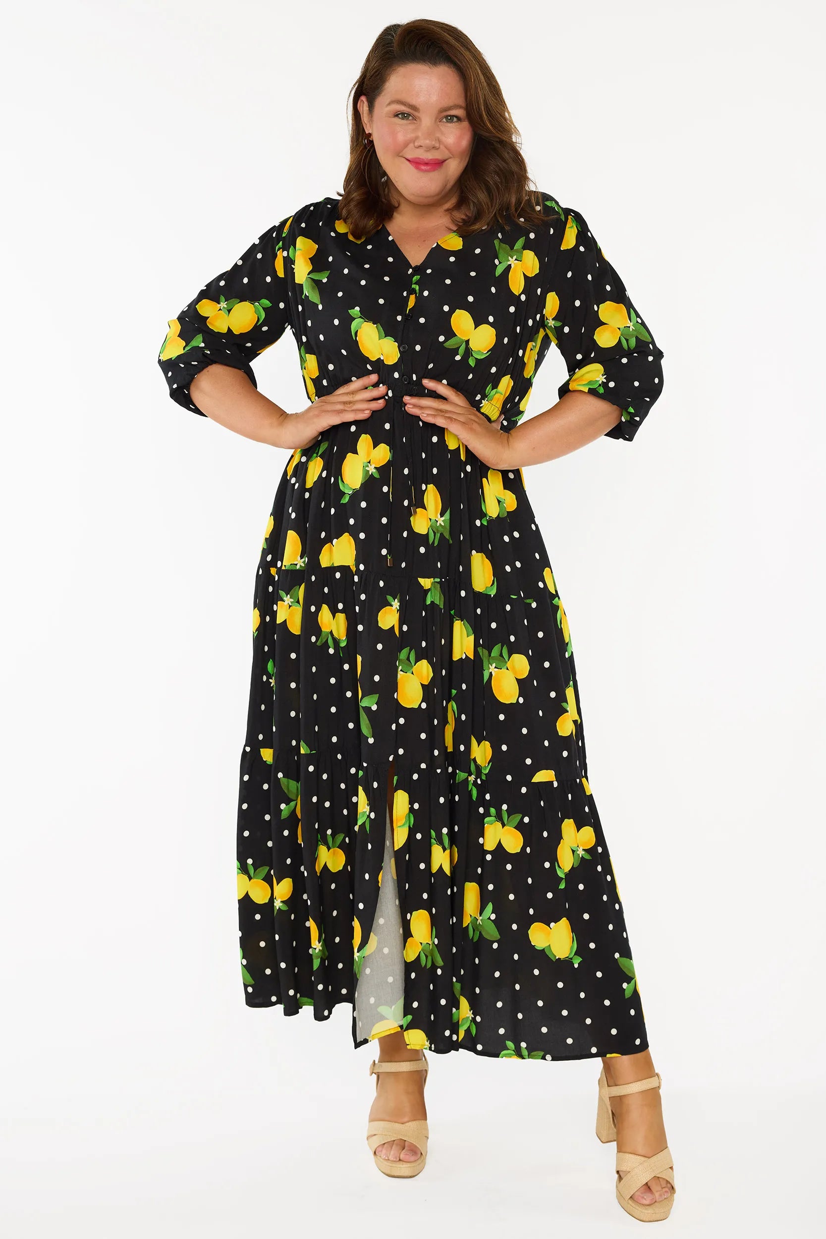 Adeline Lemon Spot Dress