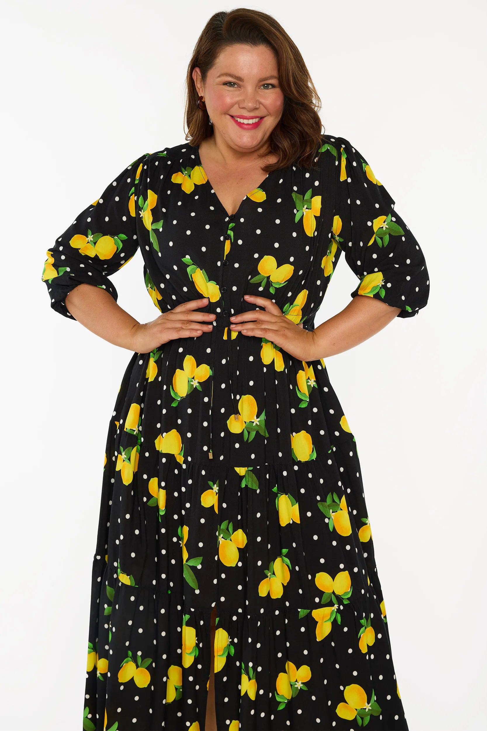 Adeline Lemon Spot Dress
