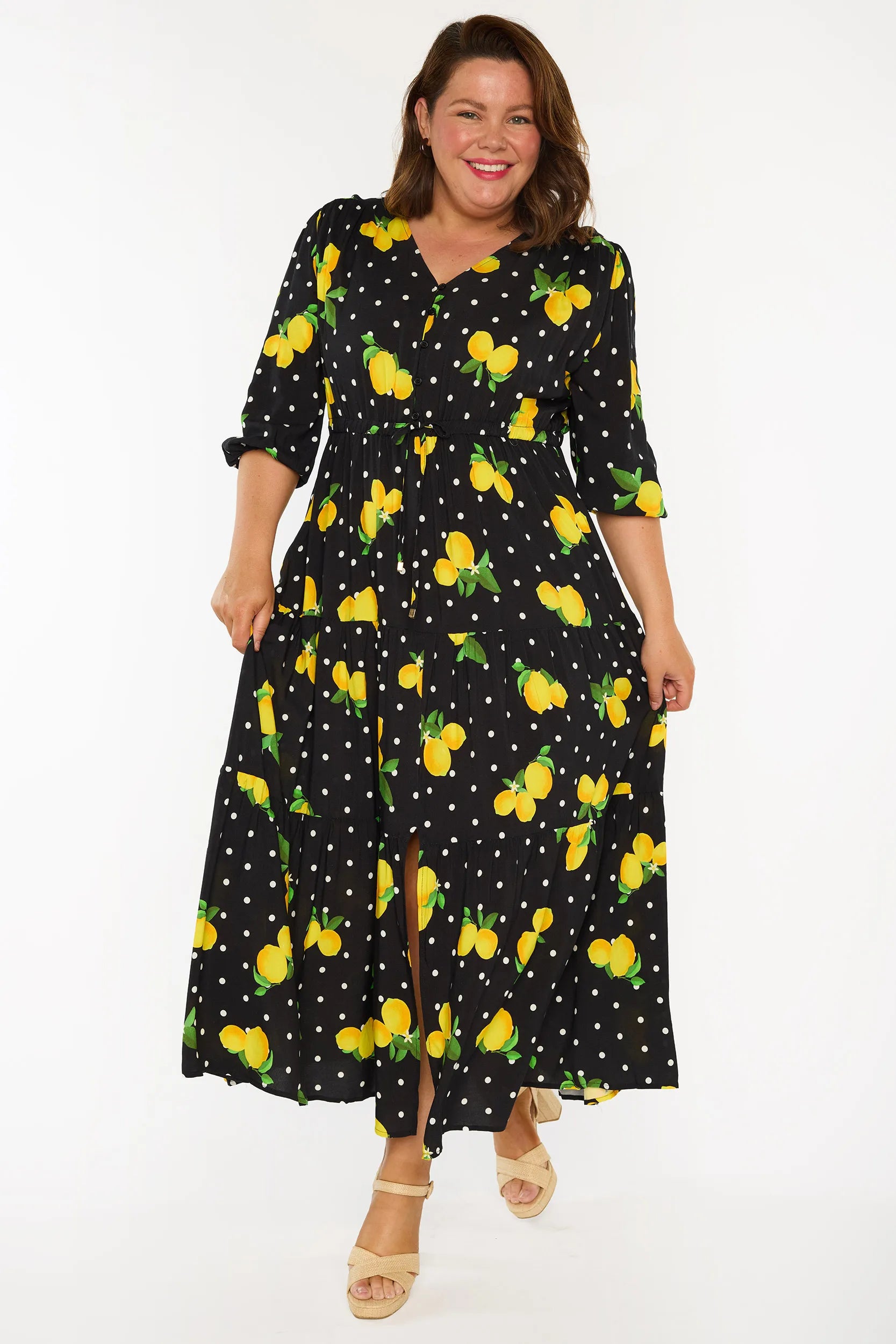 Adeline Lemon Spot Dress