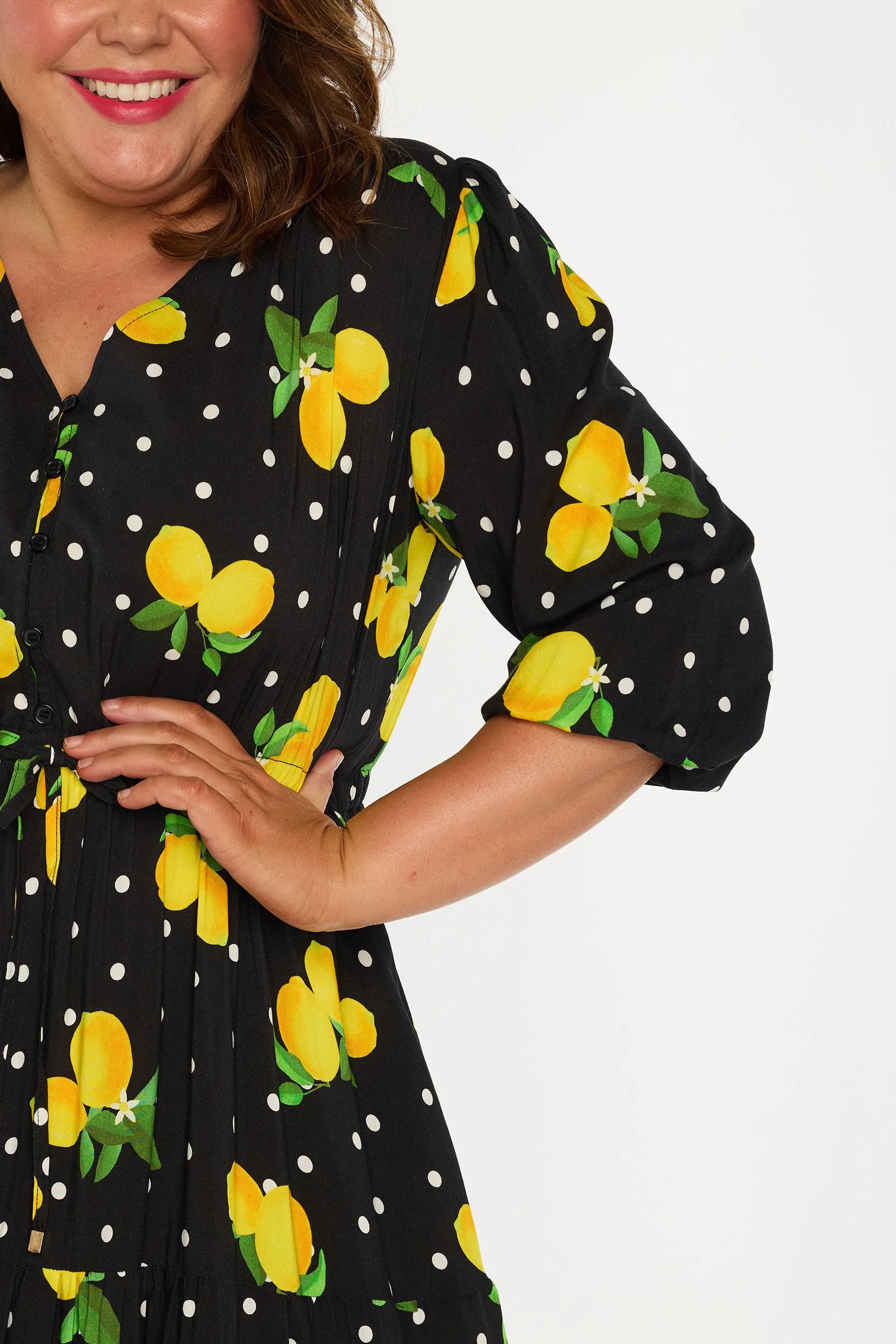 Adeline Lemon Spot Dress