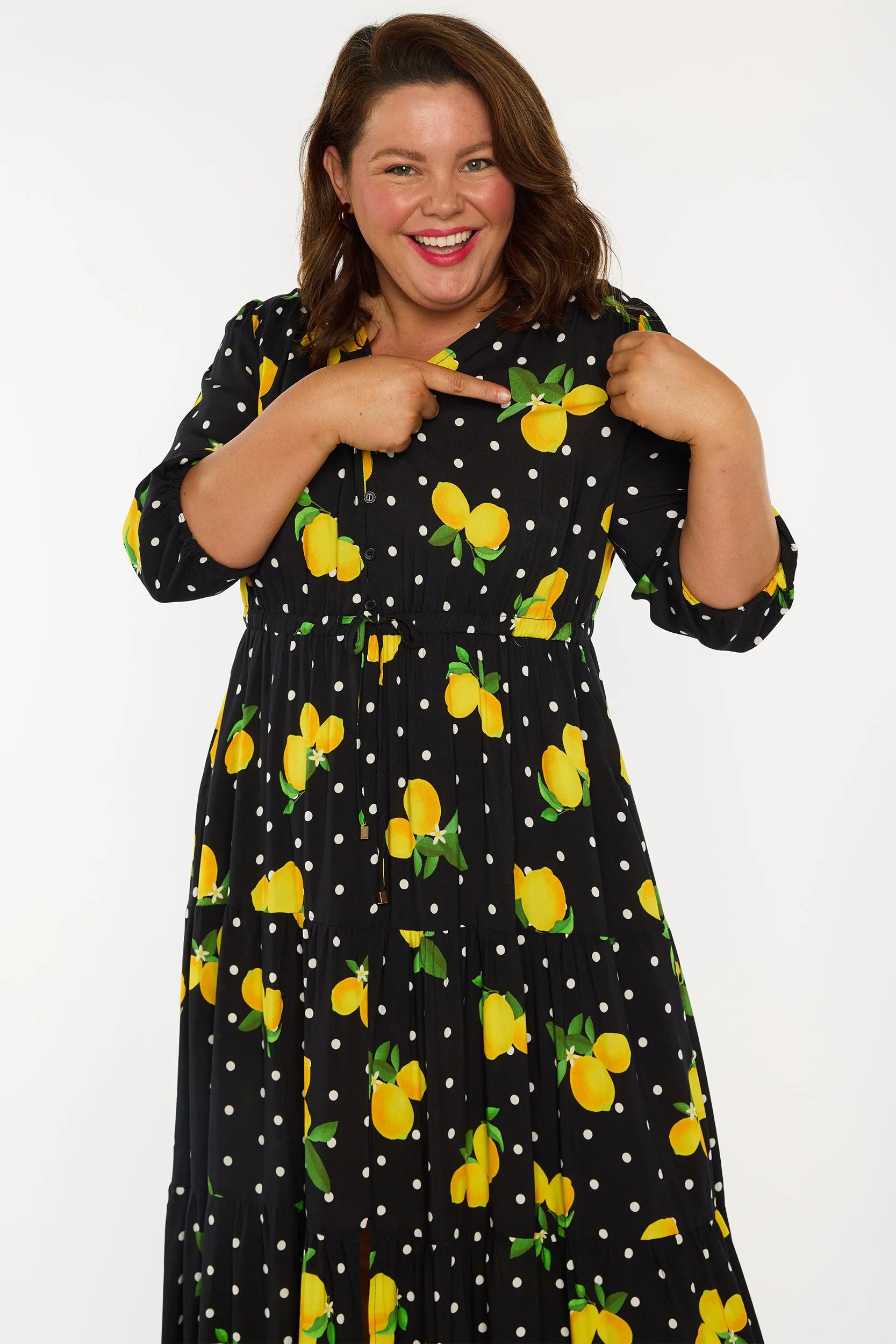 Adeline Lemon Spot Dress