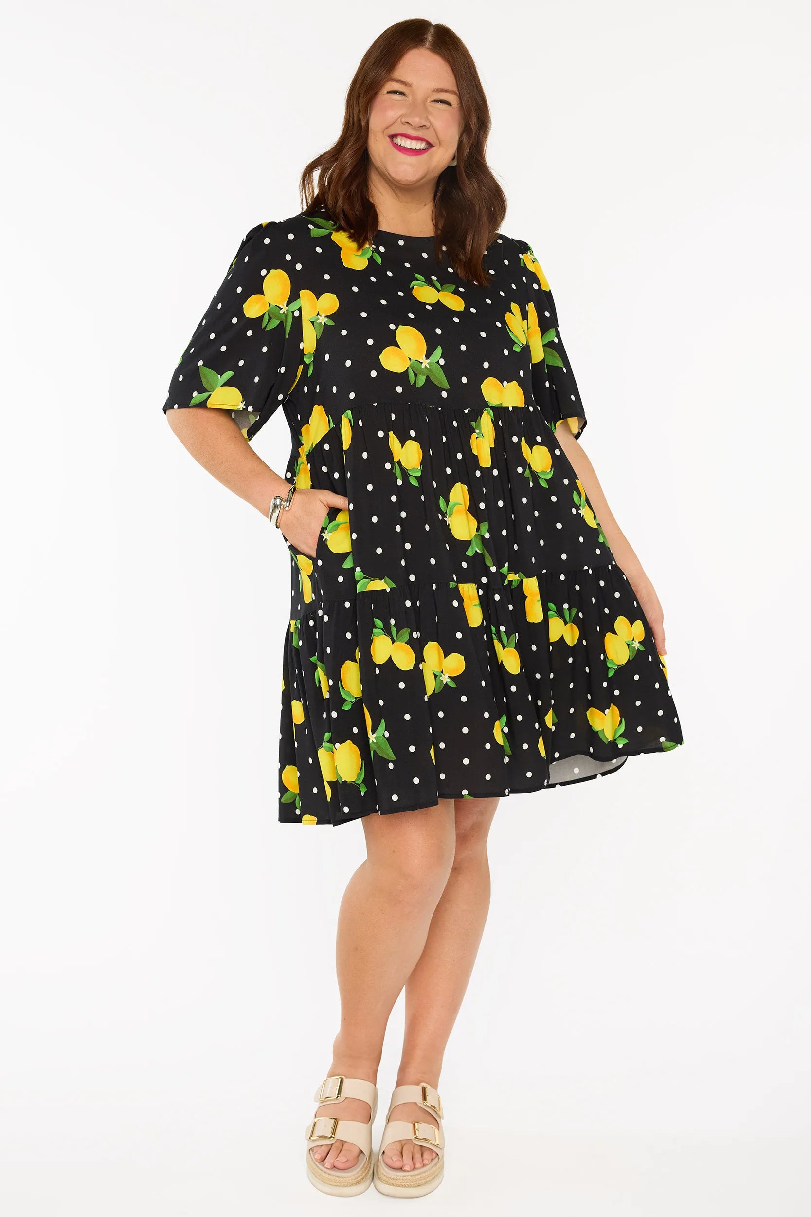 Izzie Lemon Spot Dress