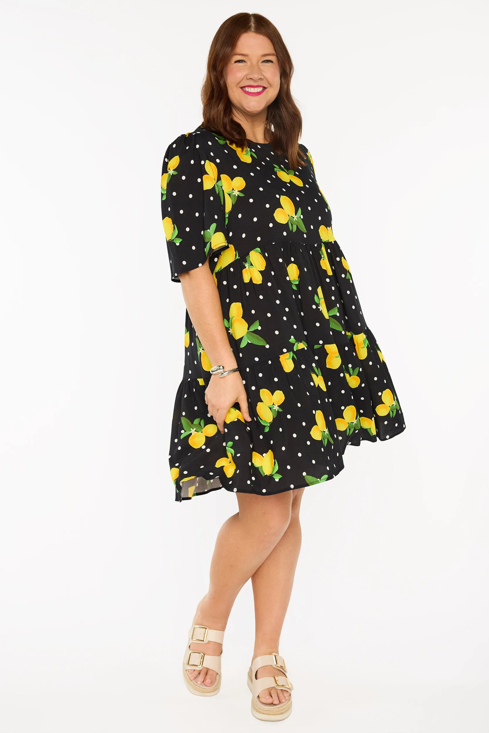 Izzie Lemon Spot Dress