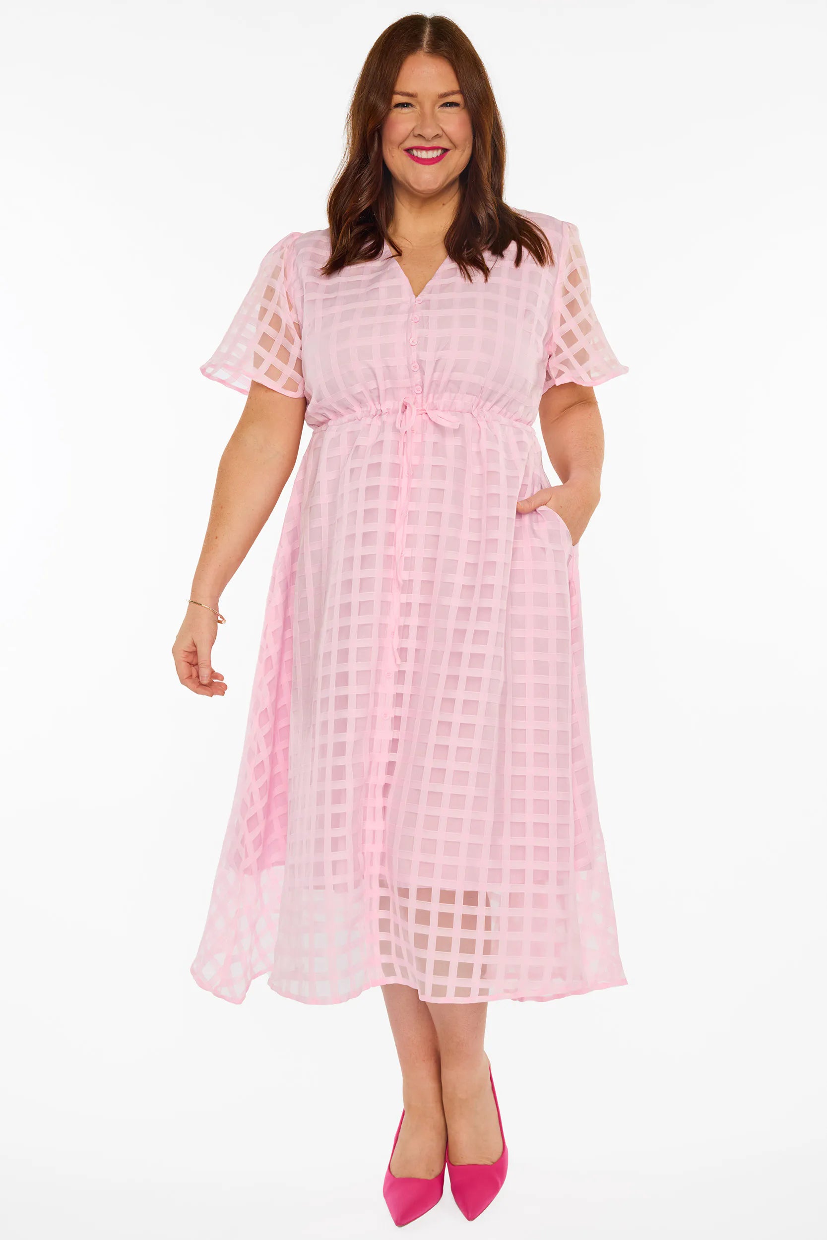 Marley Pink Waffle Dress