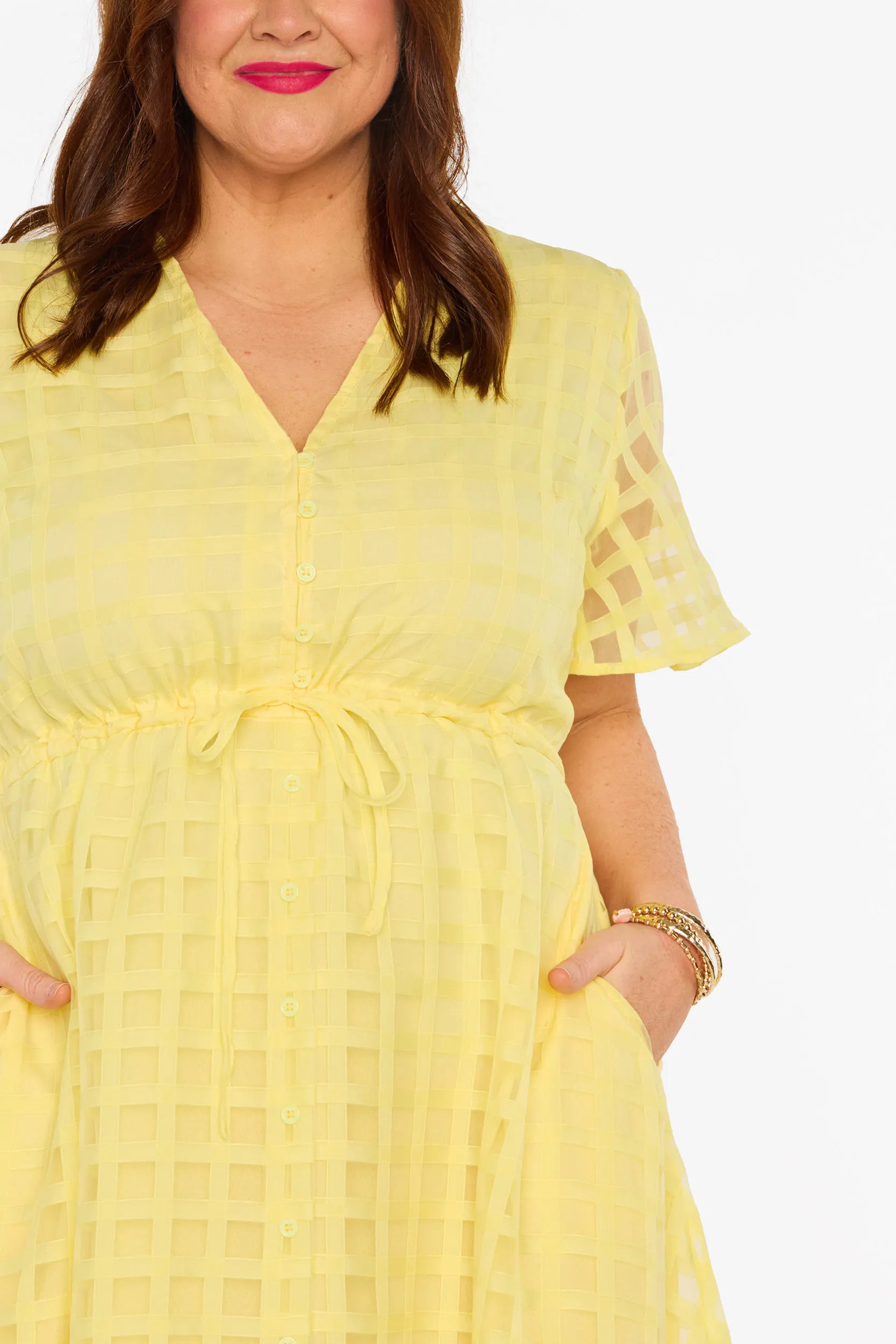 Marley Yellow Waffle Dress
