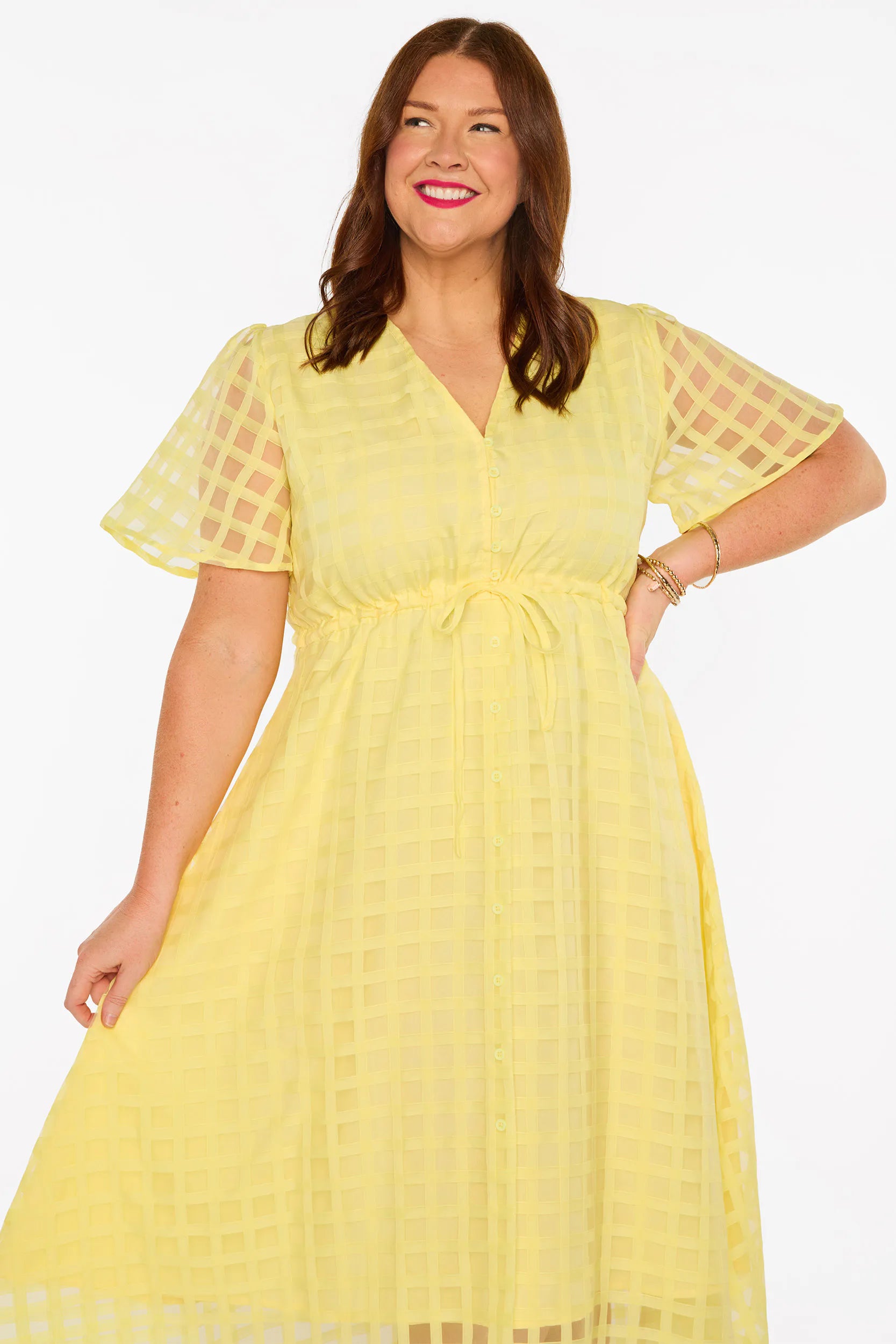 Marley Yellow Waffle Dress