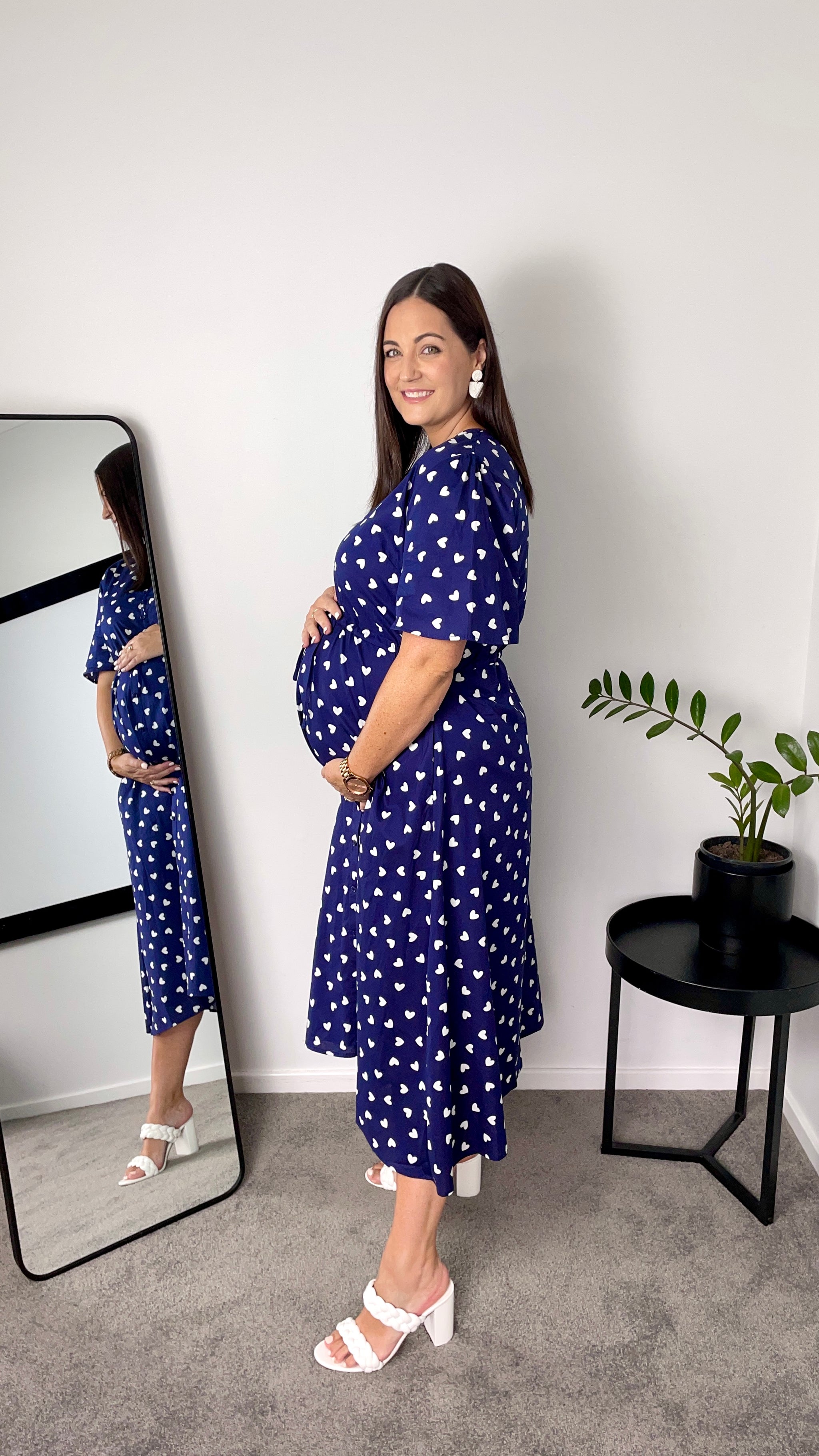 Marley Cotton Navy & White Hearts Dress | Little Party Dress