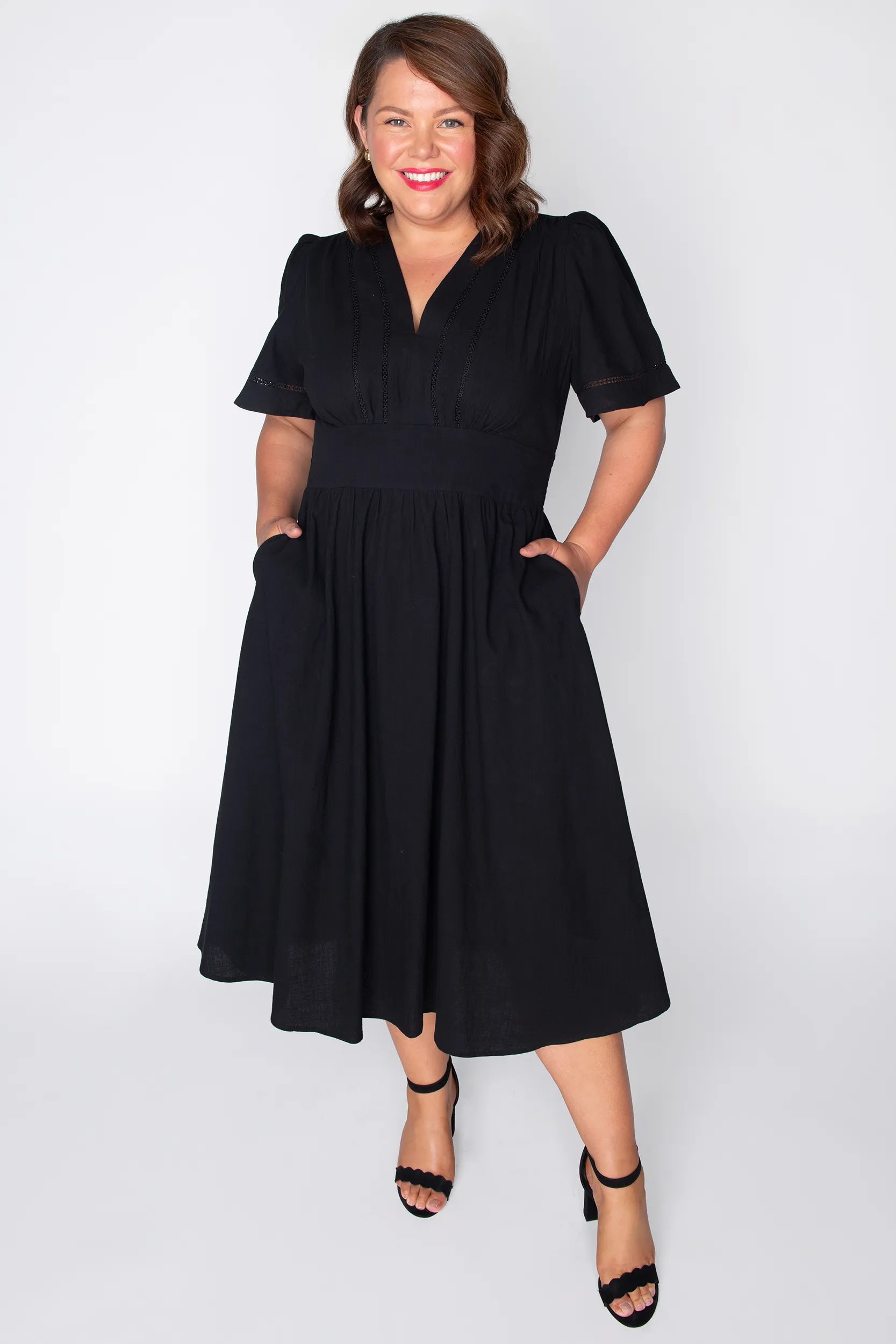 Martina Black Dress – Black midi dress