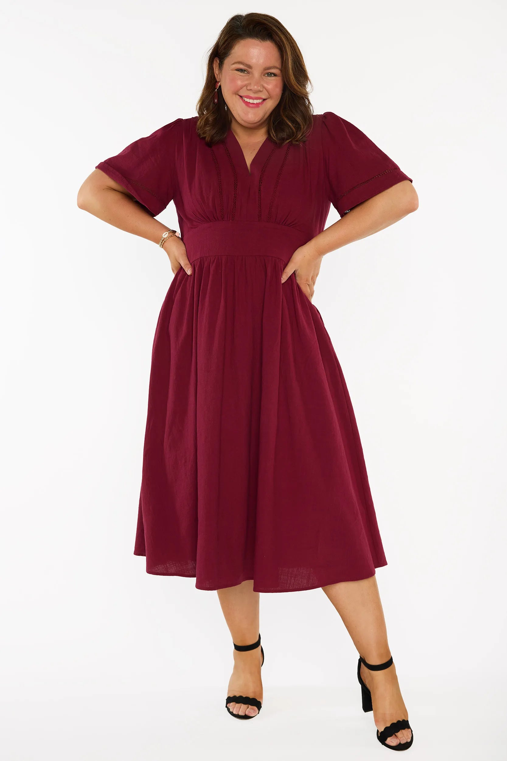 Martina Burgundy Dress