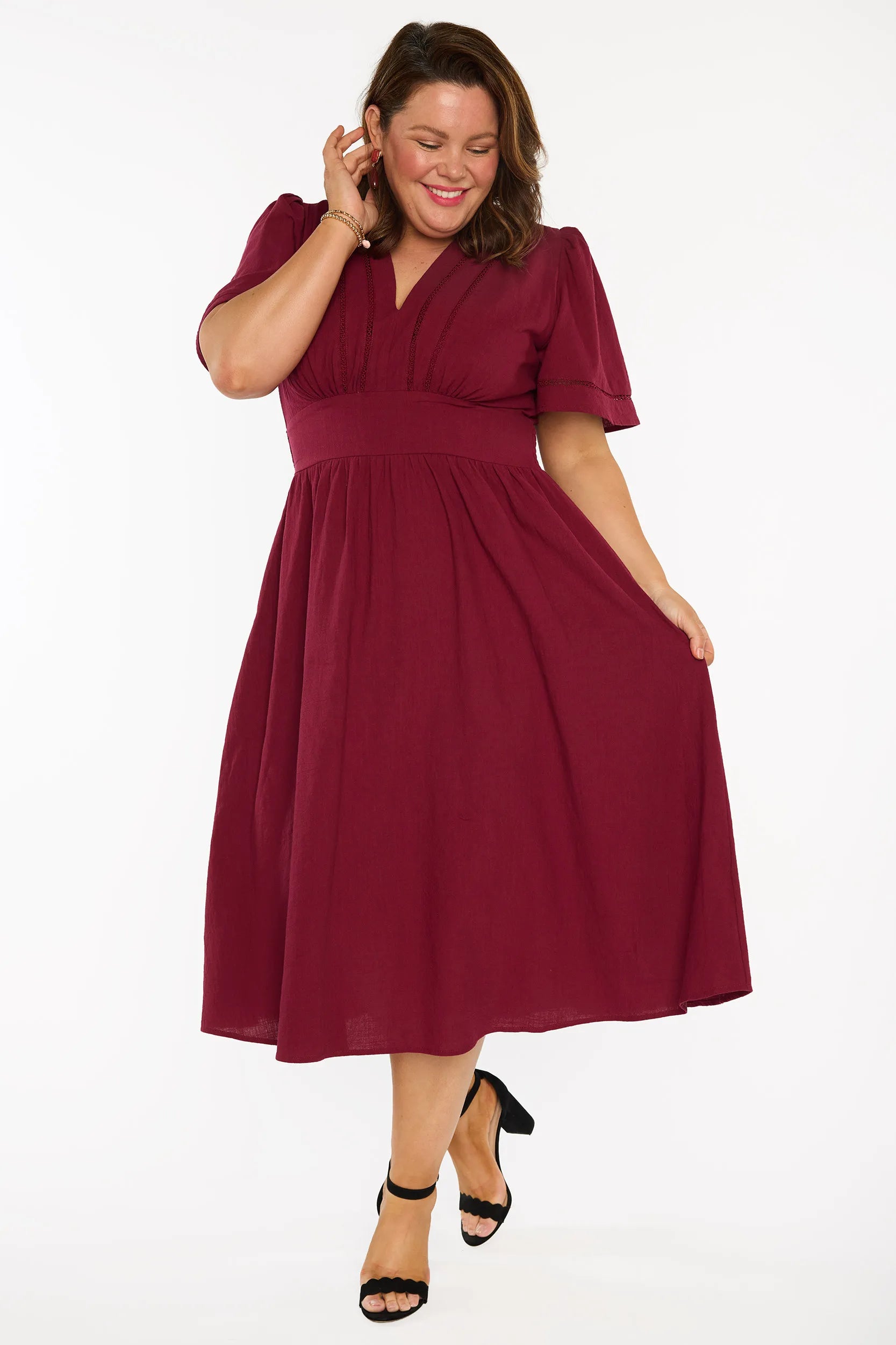 Martina Burgundy Dress