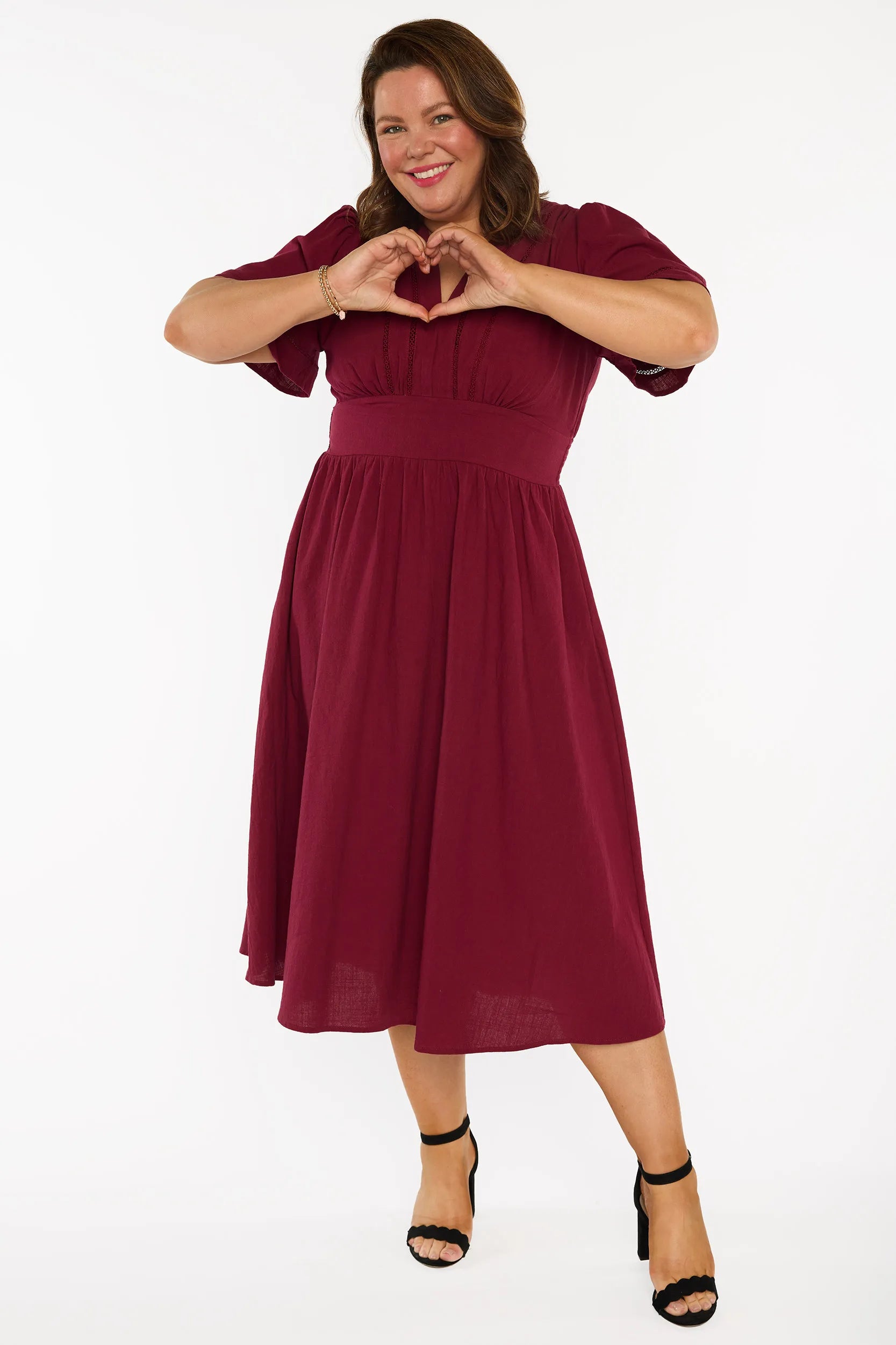 Martina Burgundy Dress