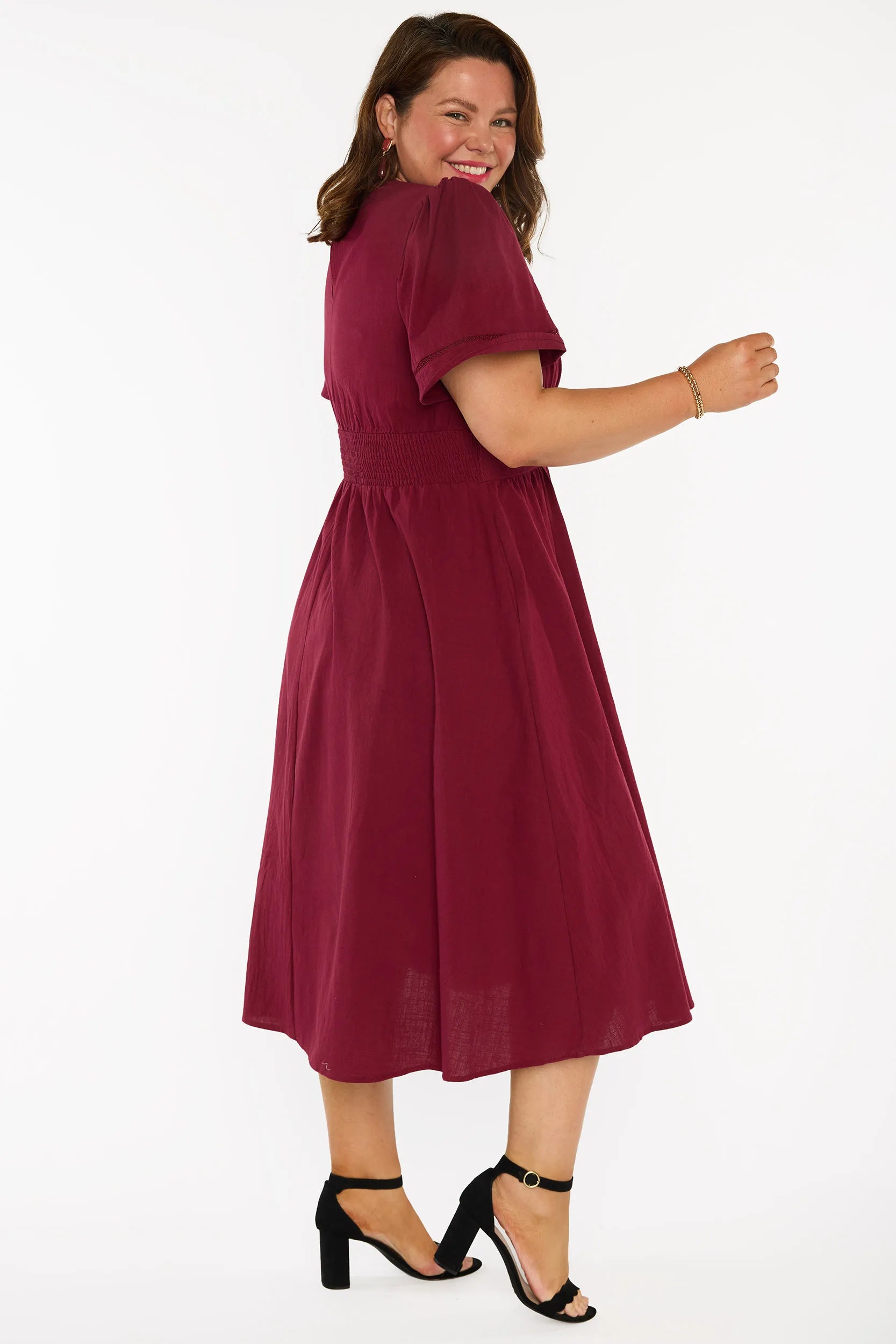 Martina Burgundy Dress