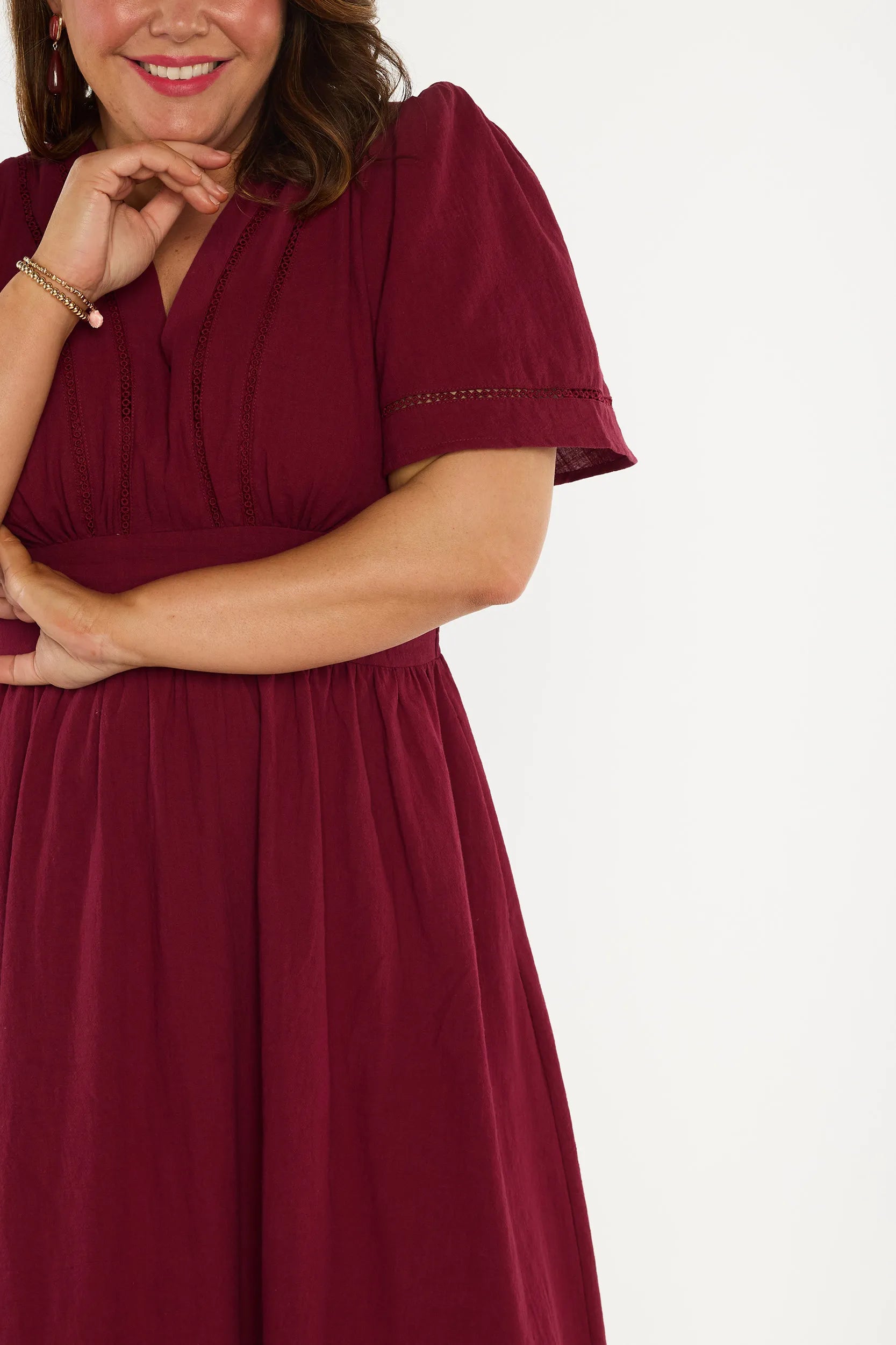 Martina Burgundy Dress