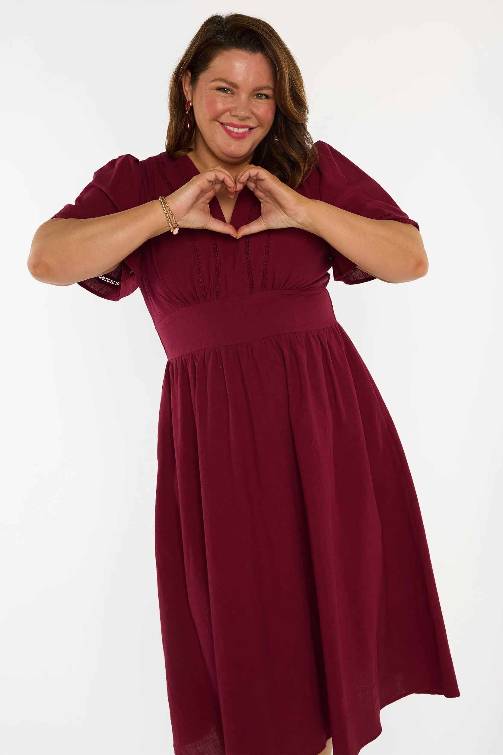 Martina Burgundy Dress