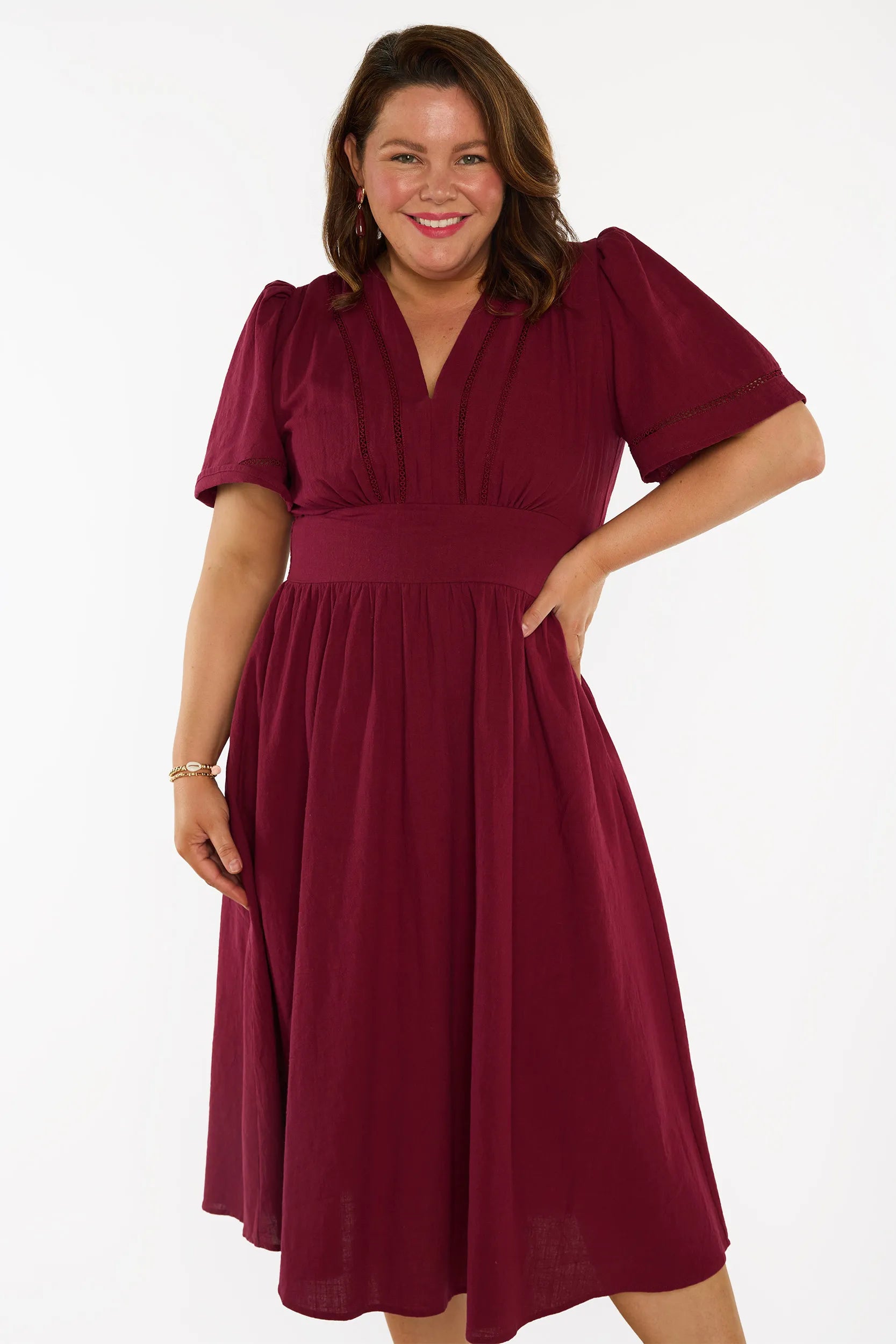 Martina Burgundy Dress