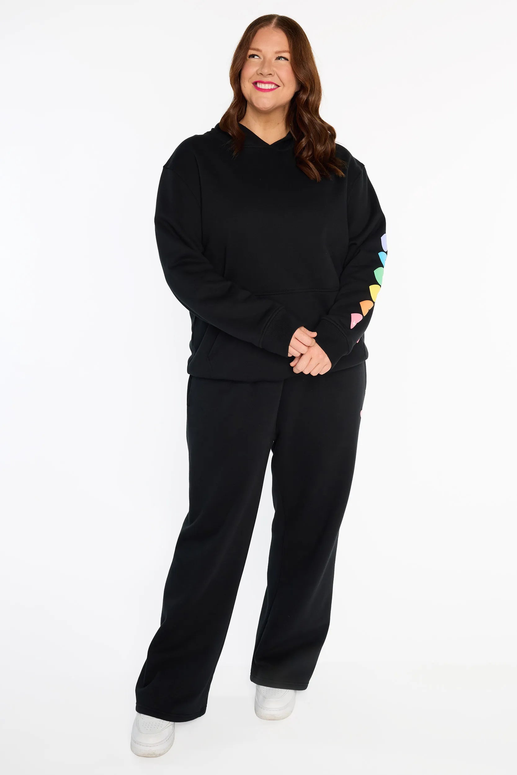 Monika Black Hoodie – Black fleece sweater