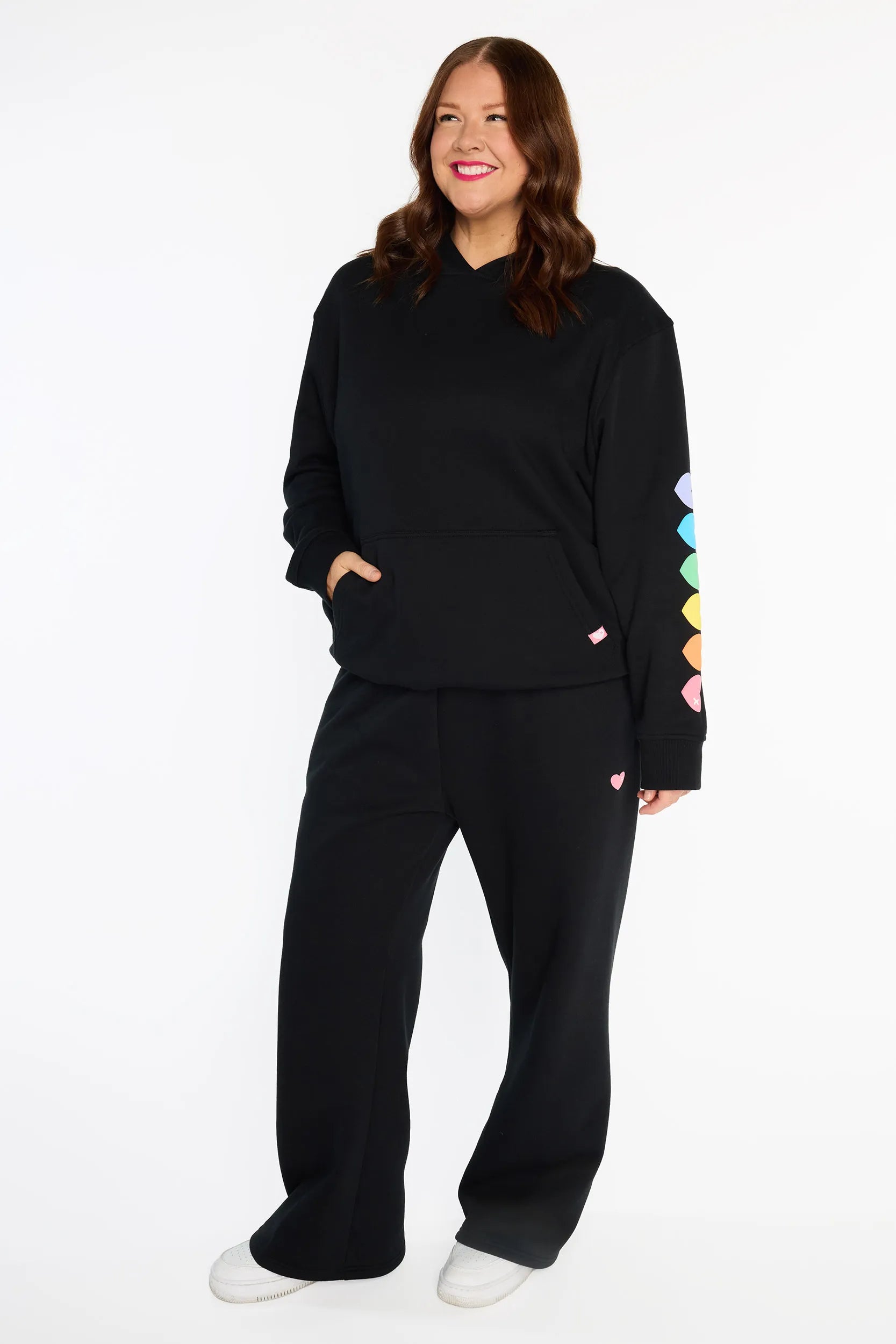 Monika Black Hoodie – Black fleece sweater