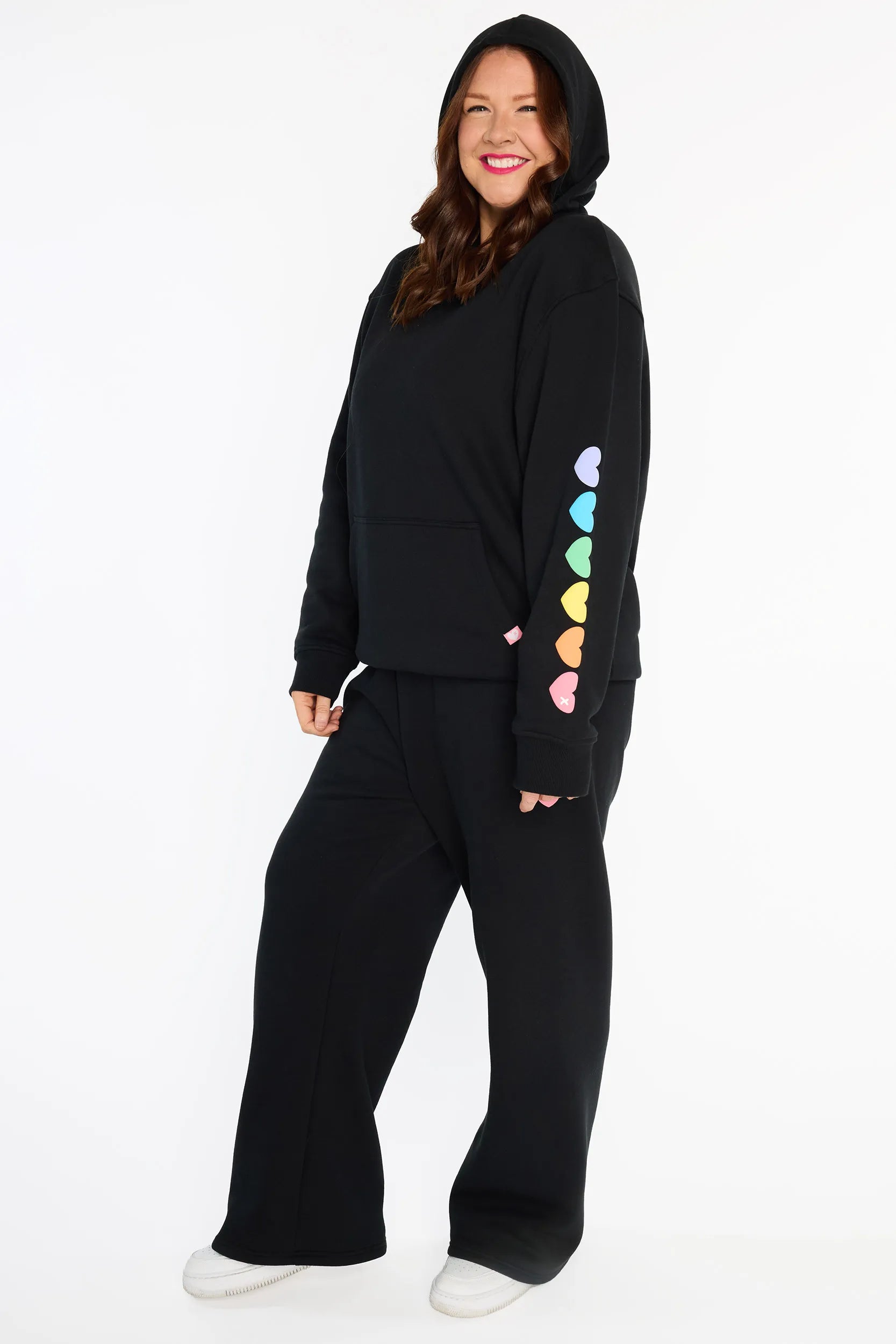 Monika Black Hoodie – Black fleece sweater