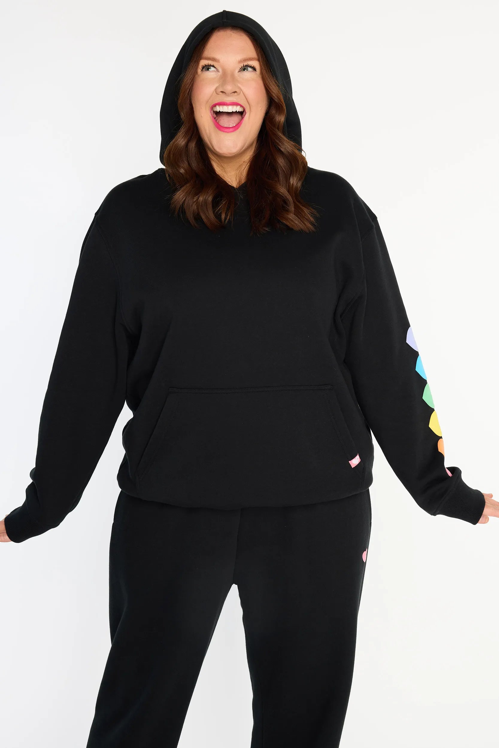 Monika Black Hoodie – Black fleece sweater