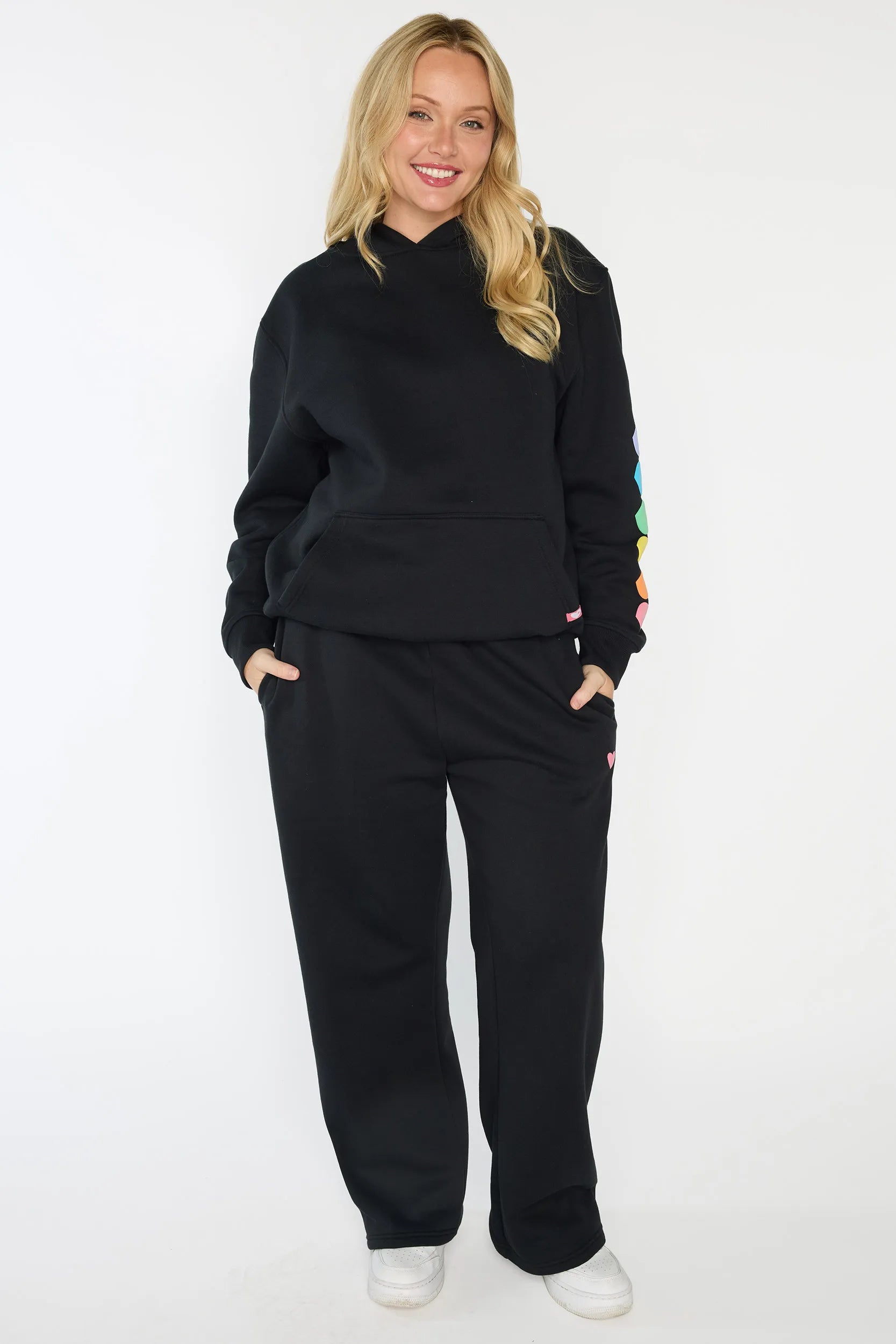 Joey Black Pant – Black fleece track pant