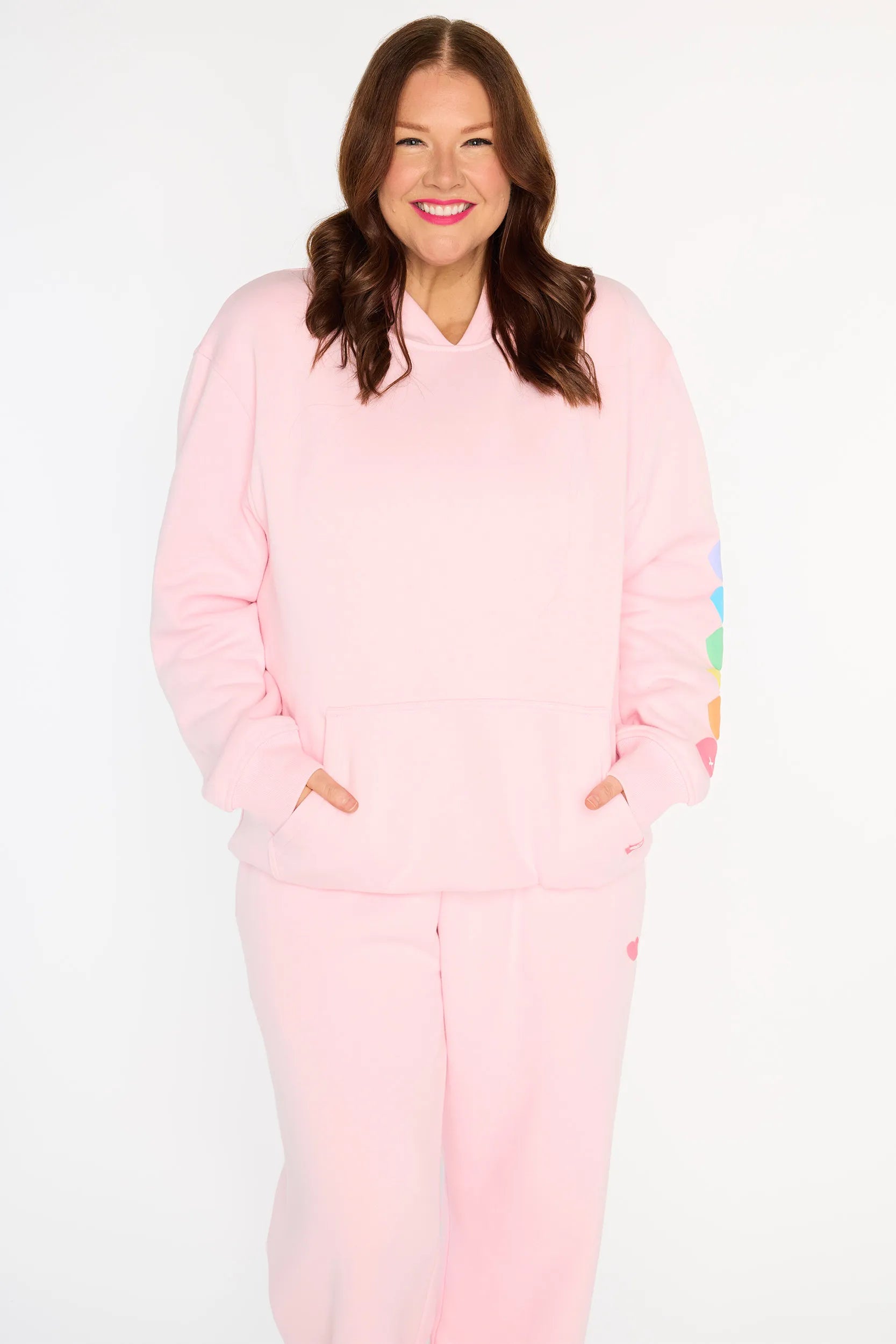 Monika Pale Pink Hoodie – Pale Pink fleece sweater