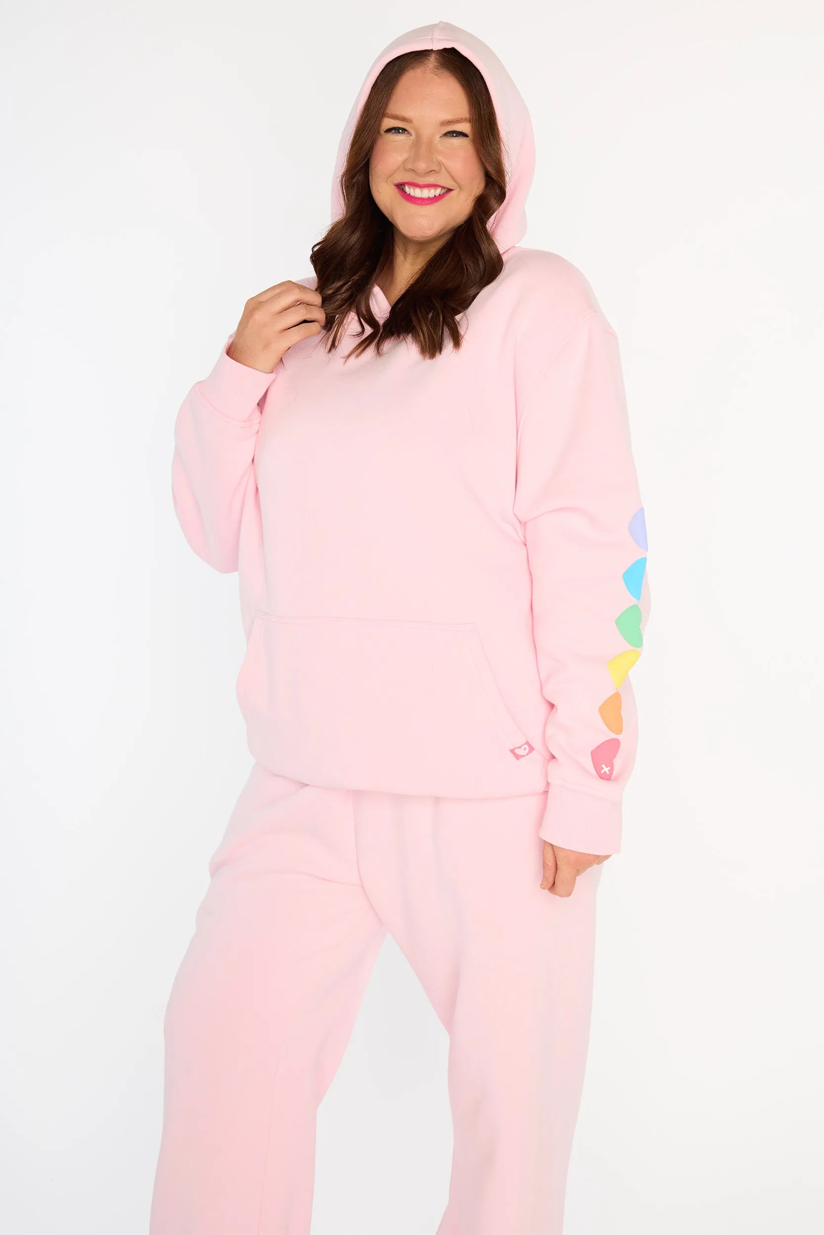 Monika Pale Pink Hoodie – Pale Pink fleece sweater