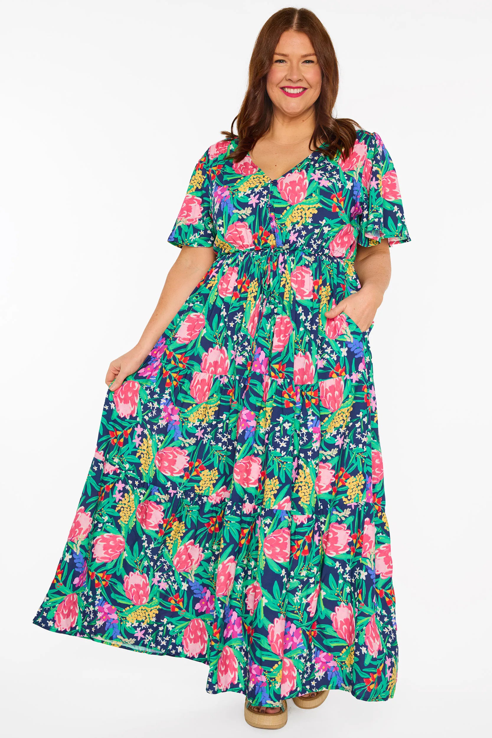 Alexia Navy Native Flora Dress