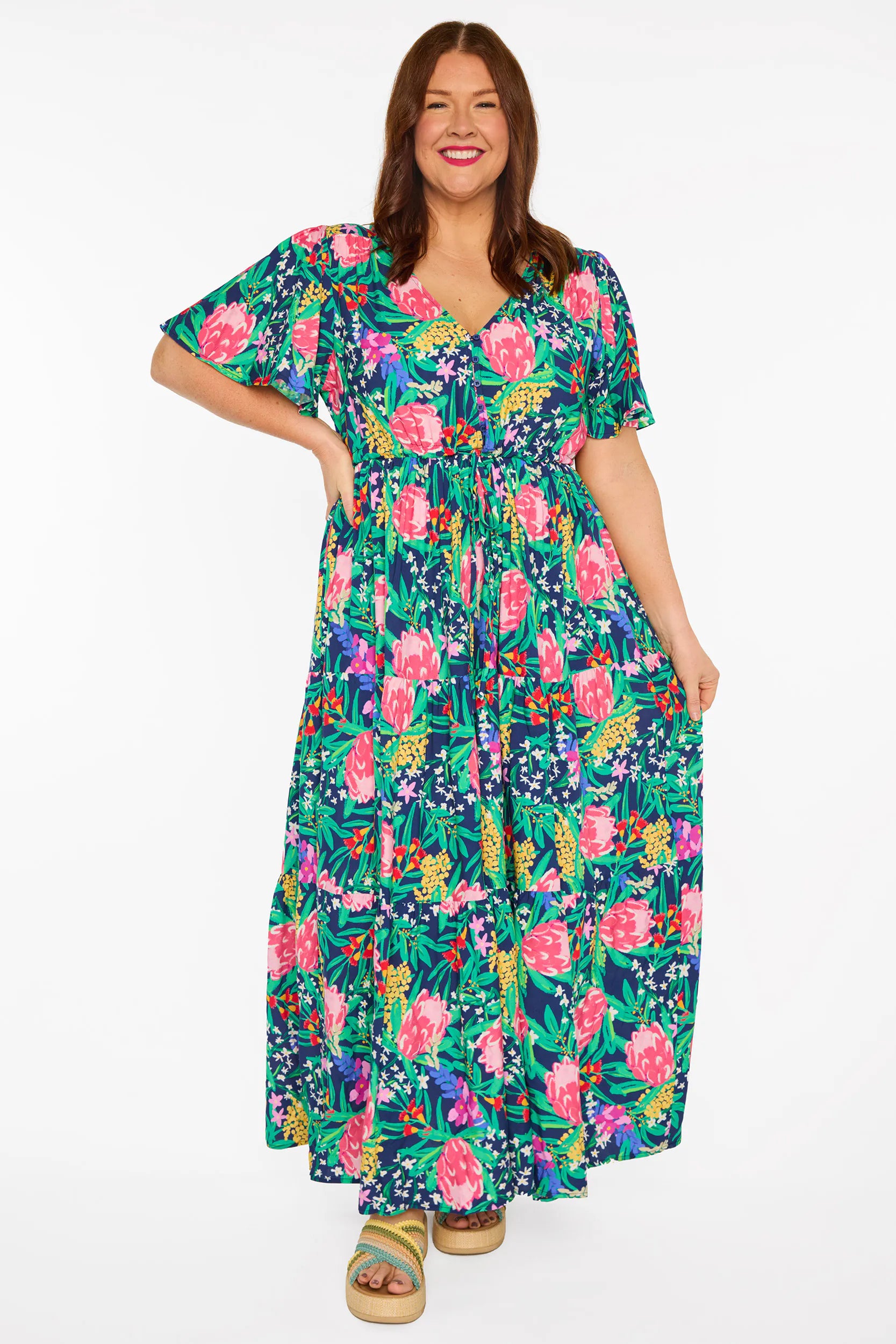 Alexia Navy Native Flora Dress