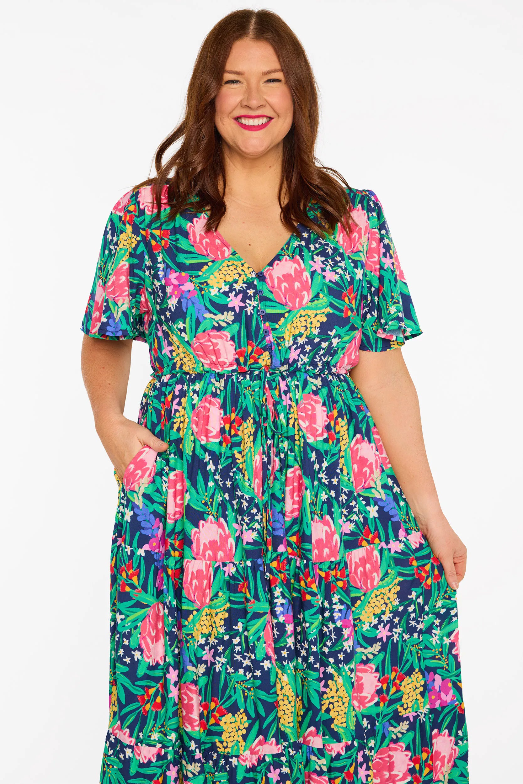 Alexia Navy Native Flora Dress