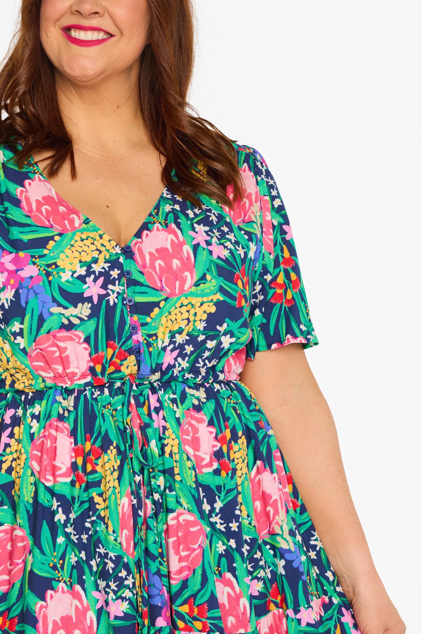 Alexia Navy Native Flora Dress