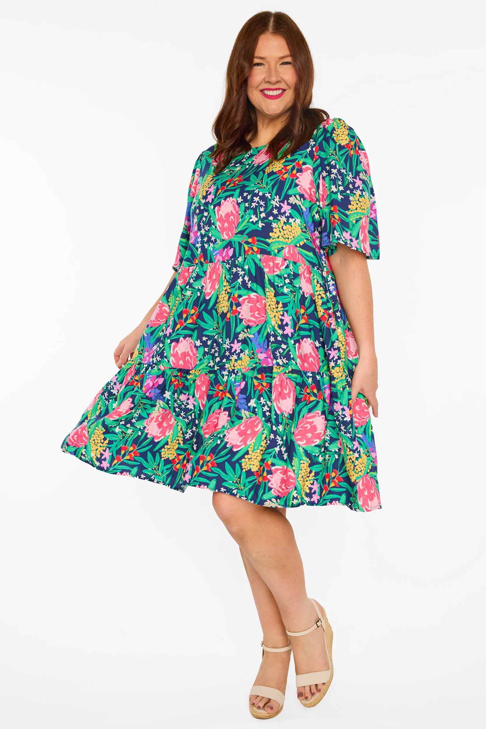 Izzie Navy Native Flora Dress