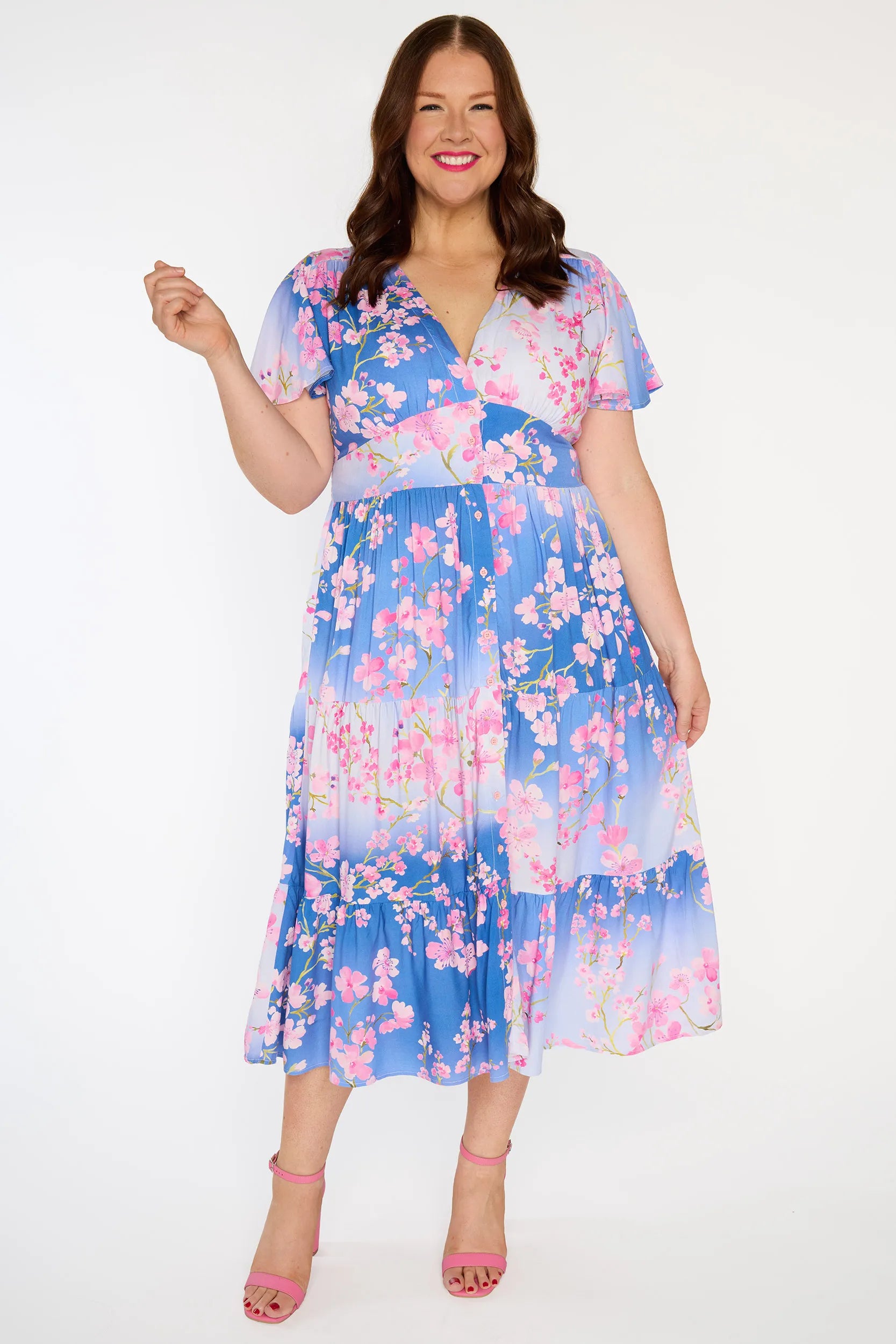 Heather Ombre Cherry Blossom Dress