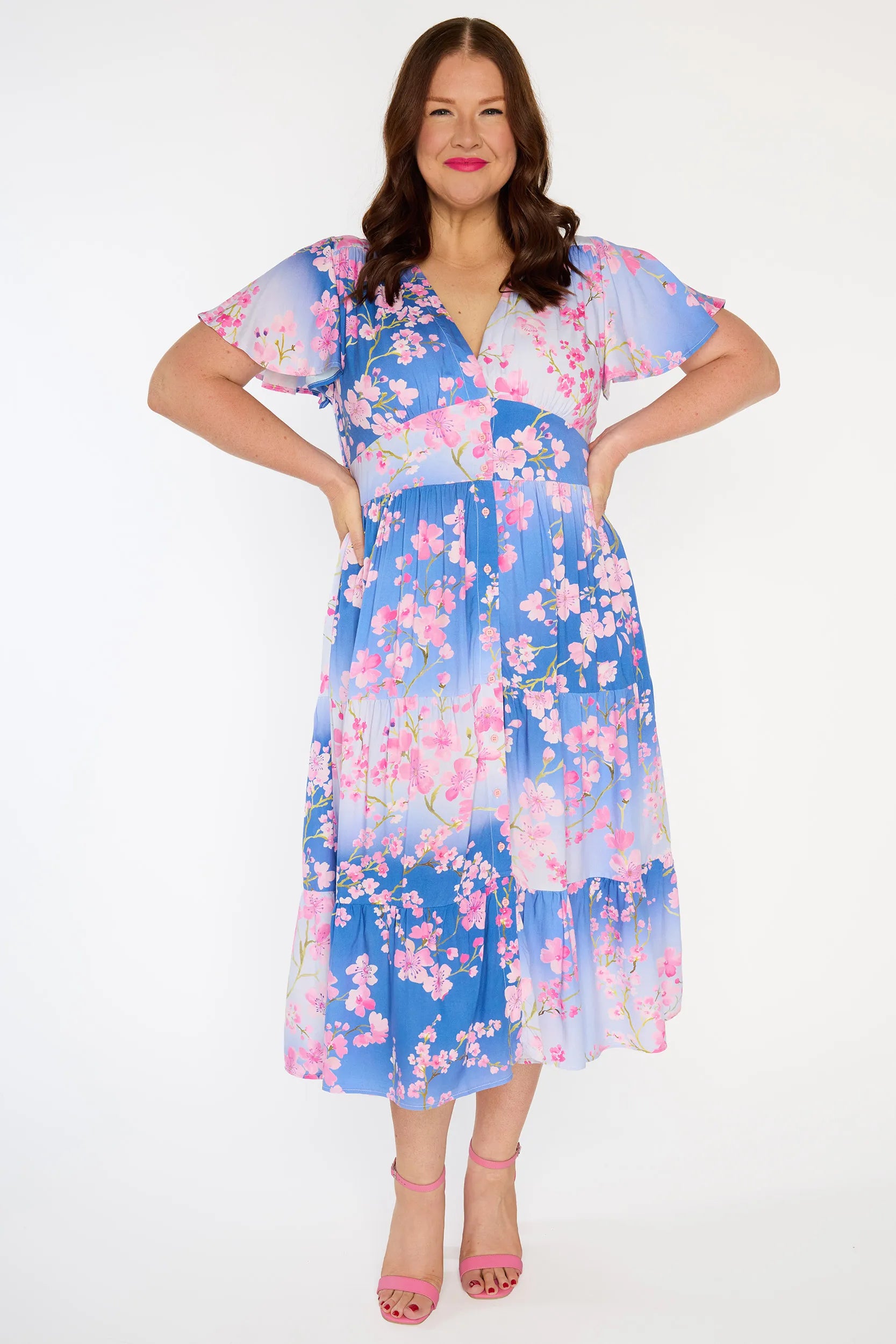 Heather Ombre Cherry Blossom Dress