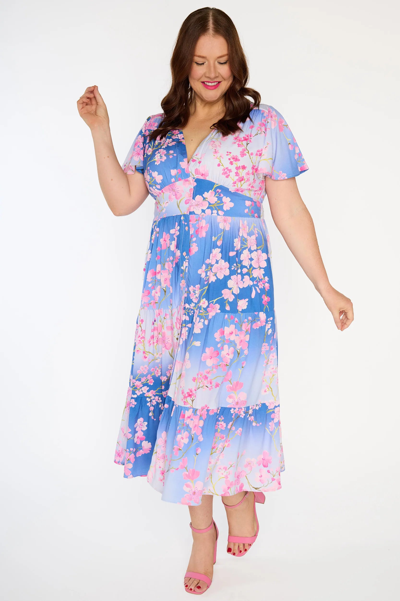 Heather Ombre Cherry Blossom Dress