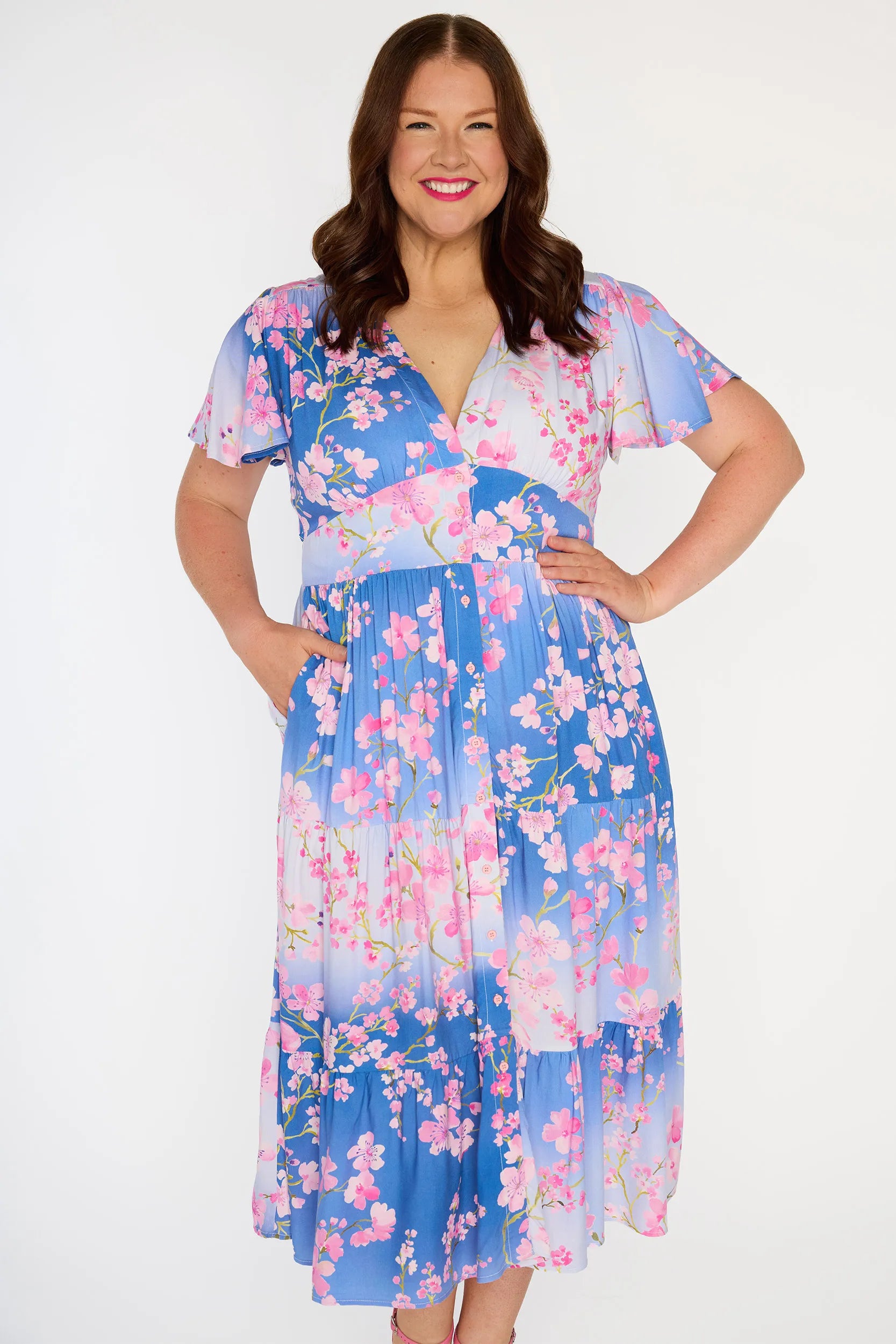 Heather Ombre Cherry Blossom Dress