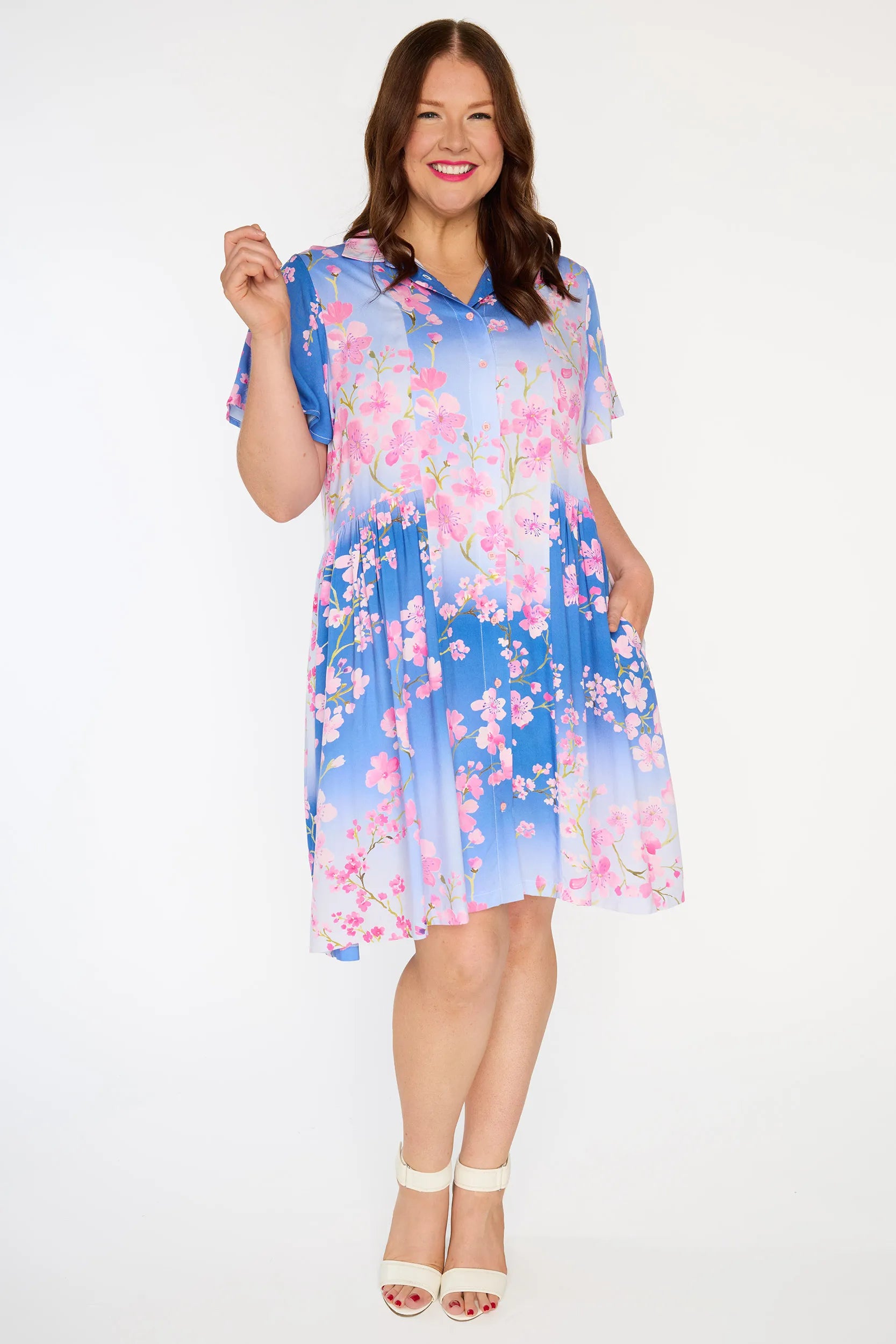 Larsa Ombre Cherry Blossom Dress