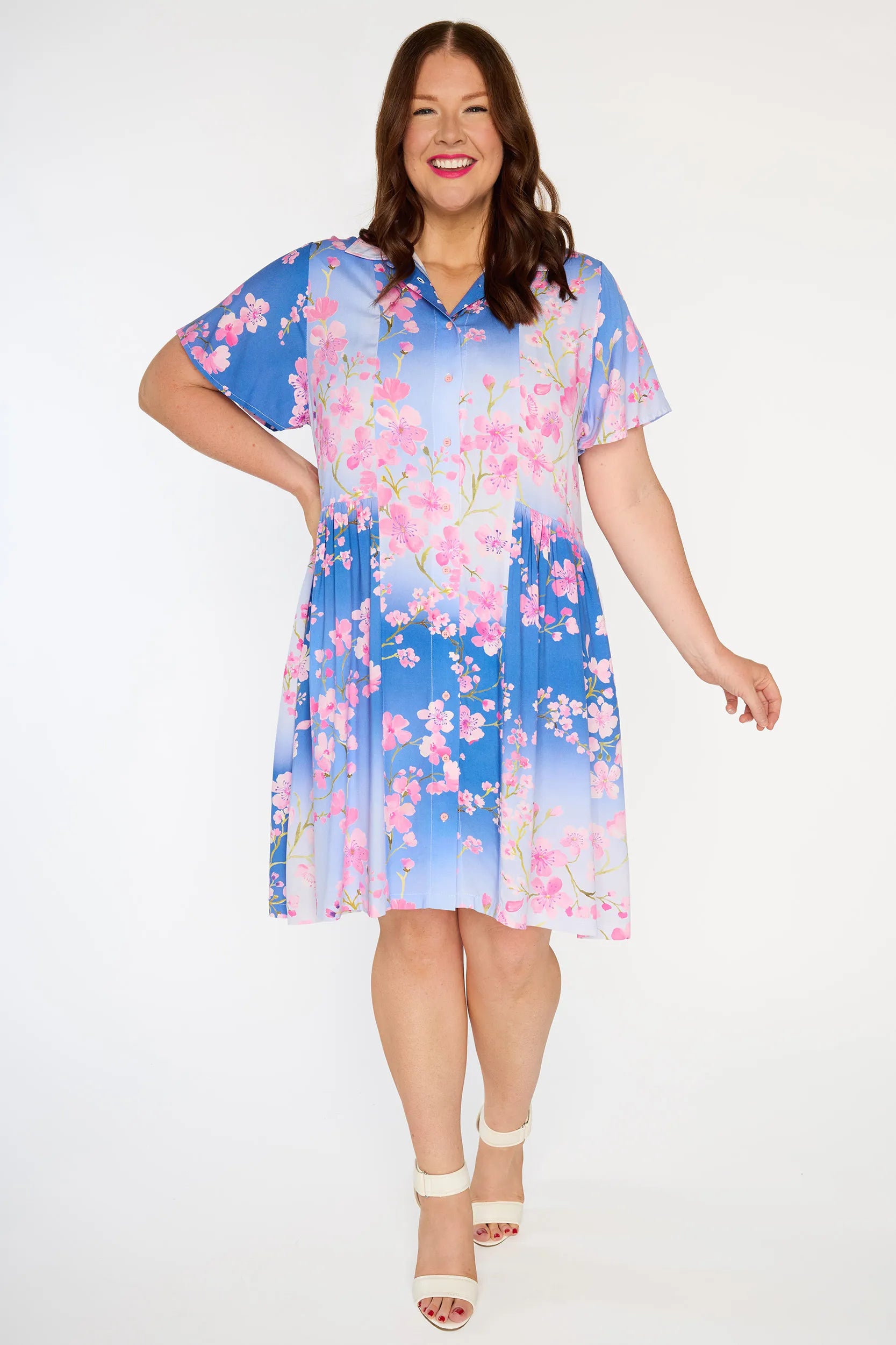 Larsa Ombre Cherry Blossom Dress