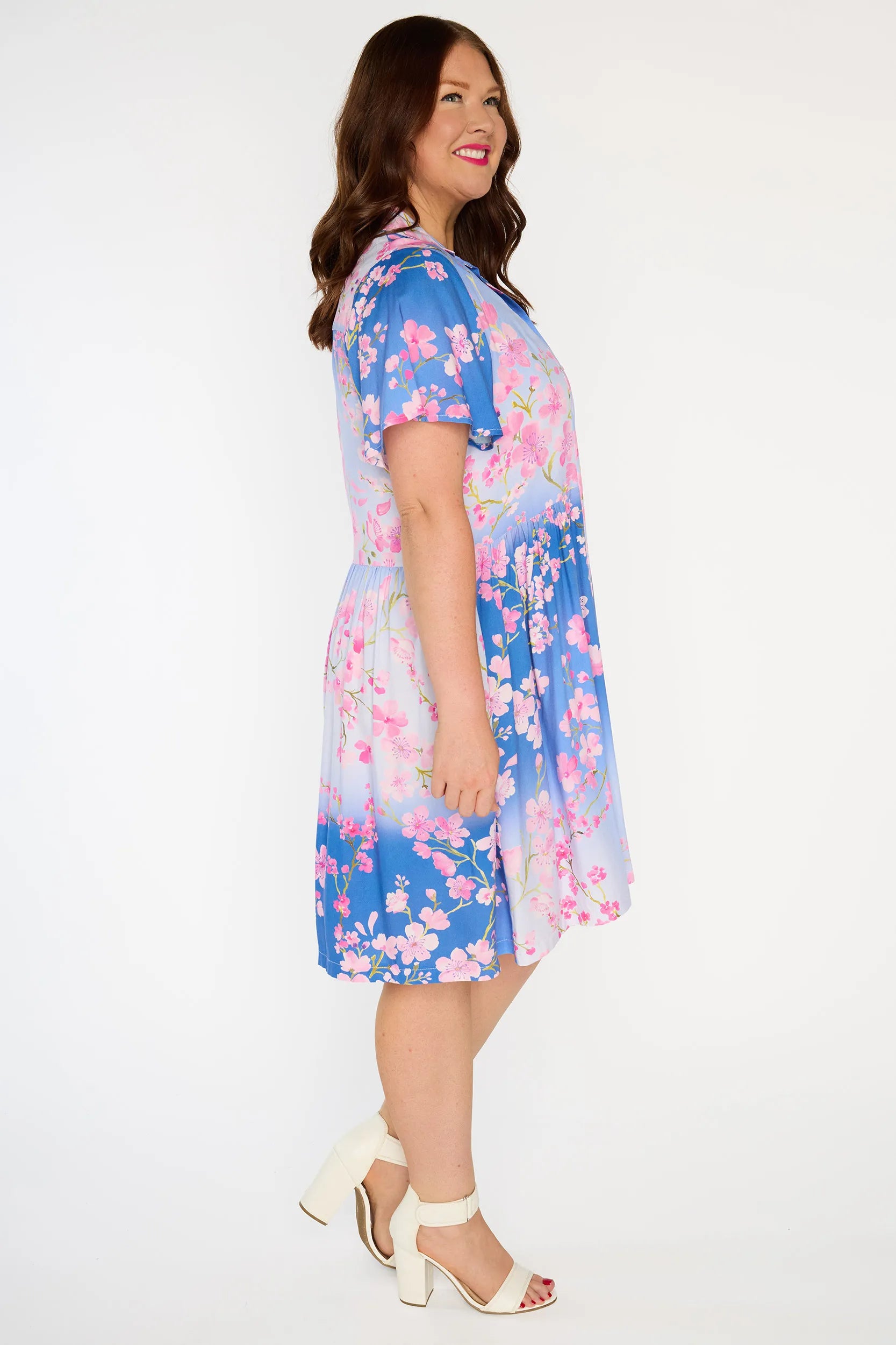 Larsa Ombre Cherry Blossom Dress