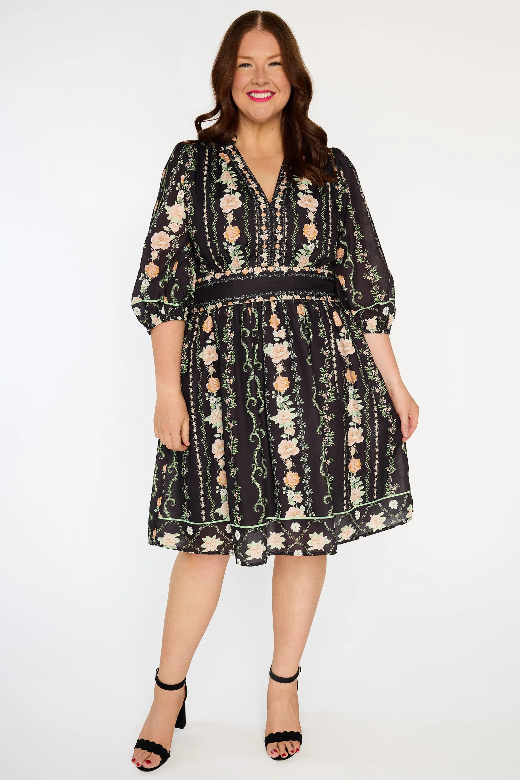 Abbie Pink Rose Dress