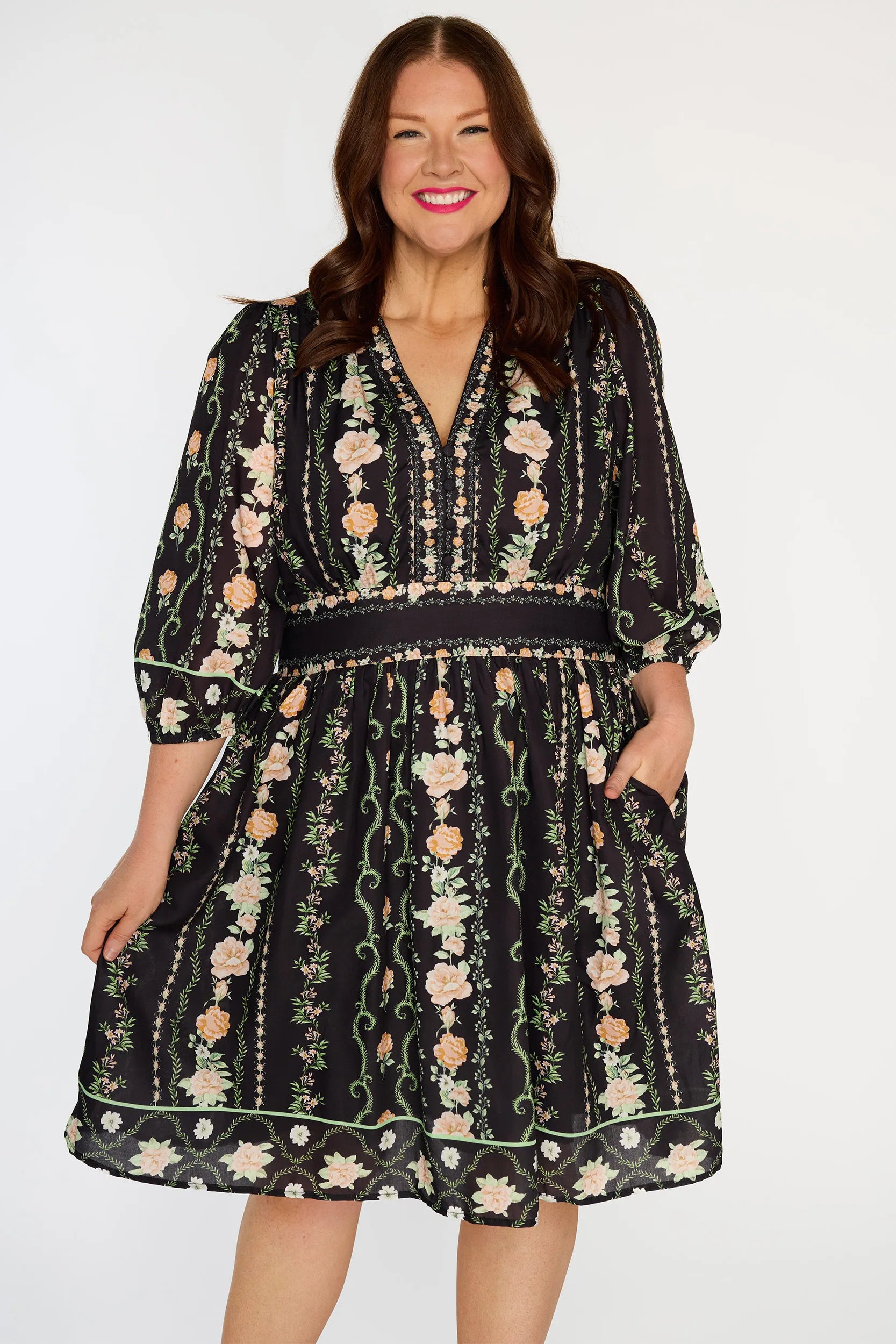 Abbie Pink Rose Dress