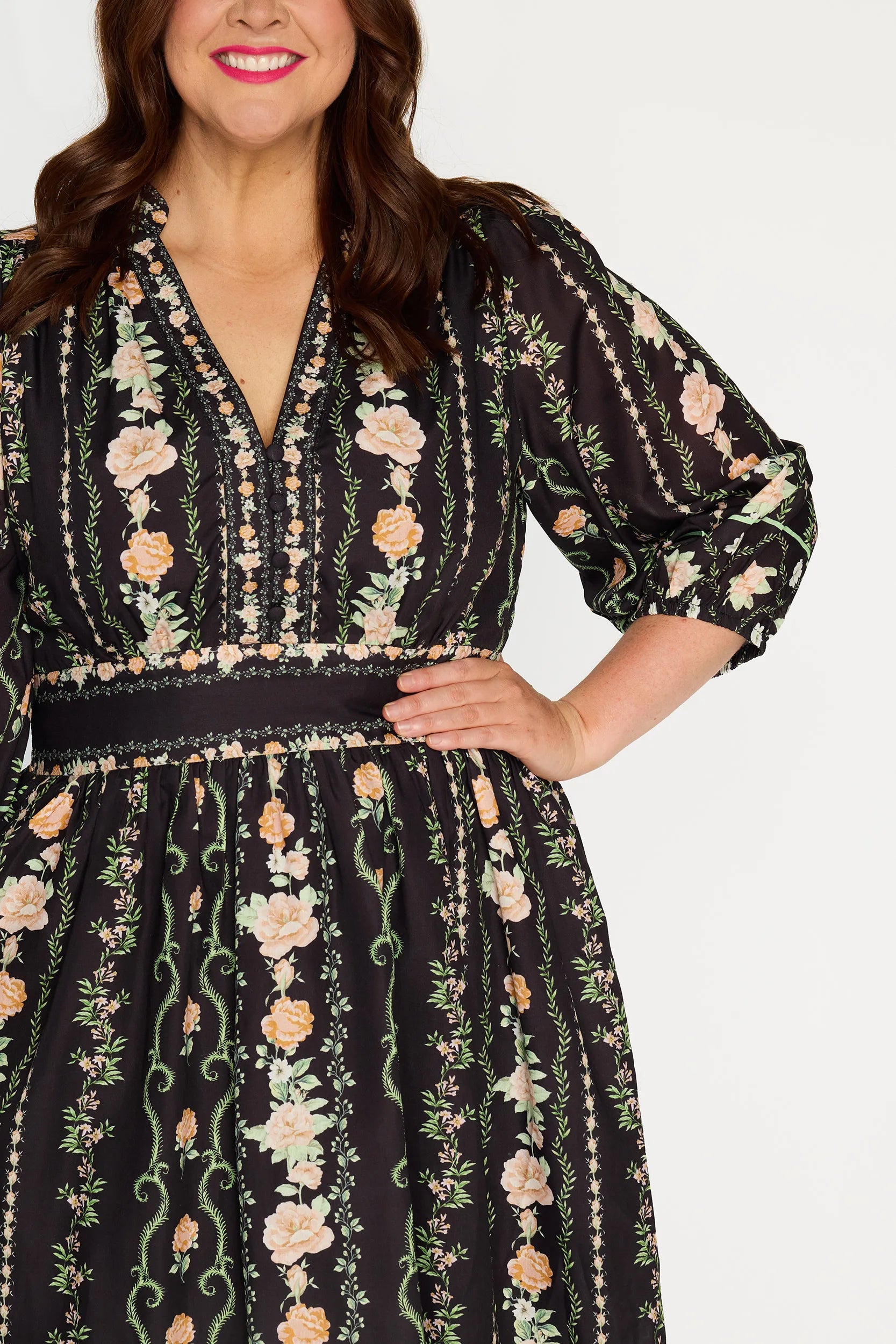 Abbie Pink Rose Dress