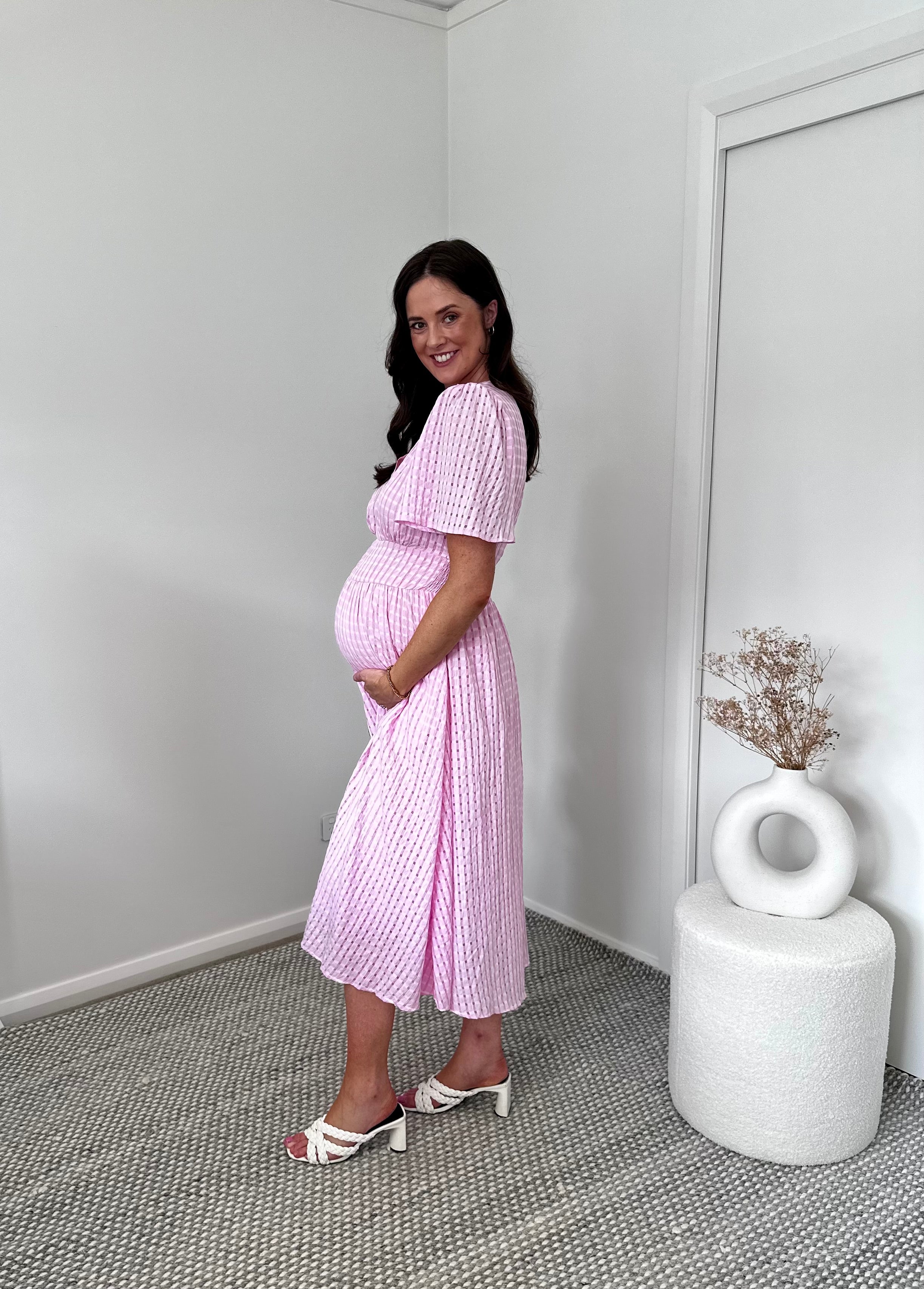 Mable Pink Dress – Pink midi dress