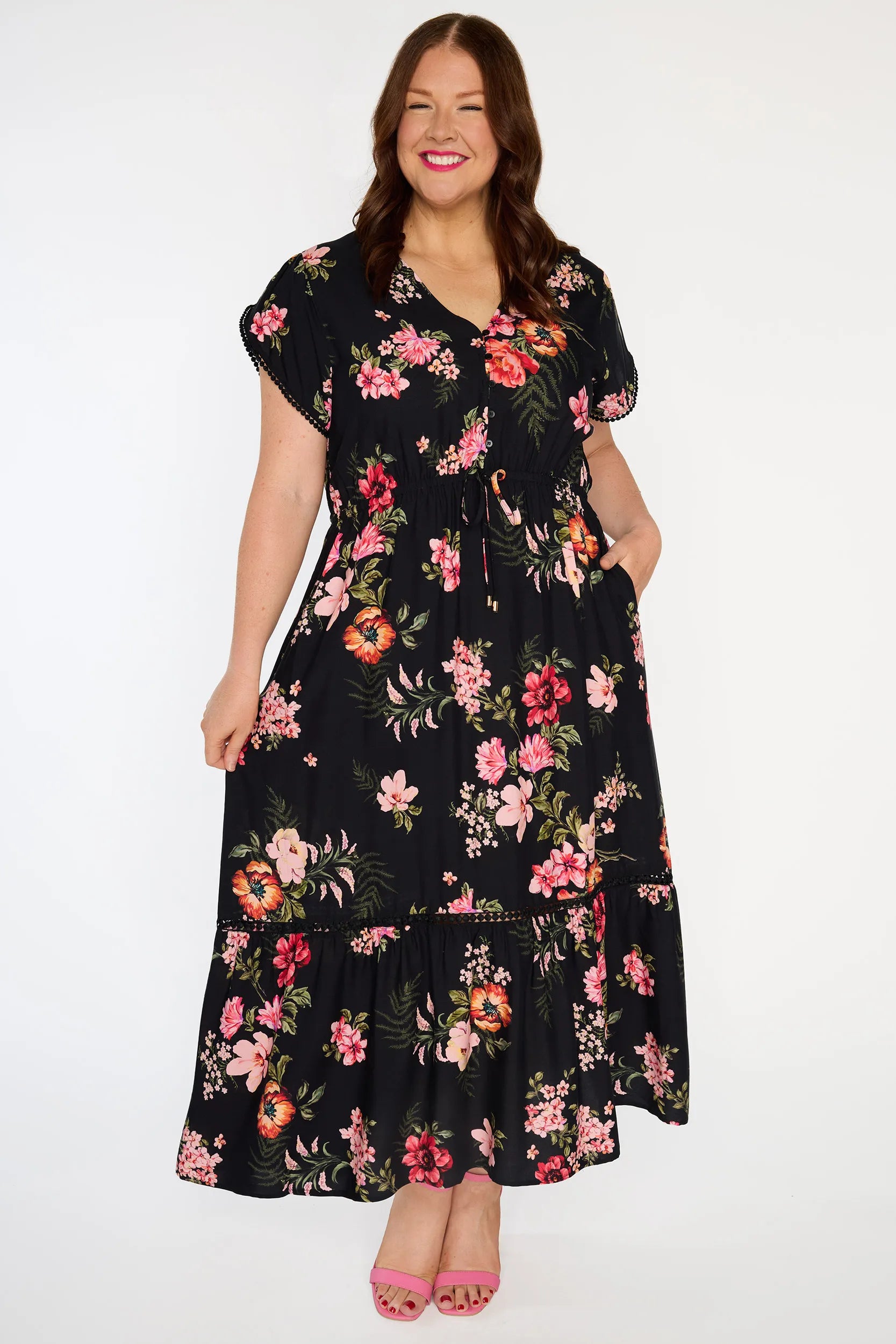 Canary Pink Shadows Dress – Pink Shadows maxi dress